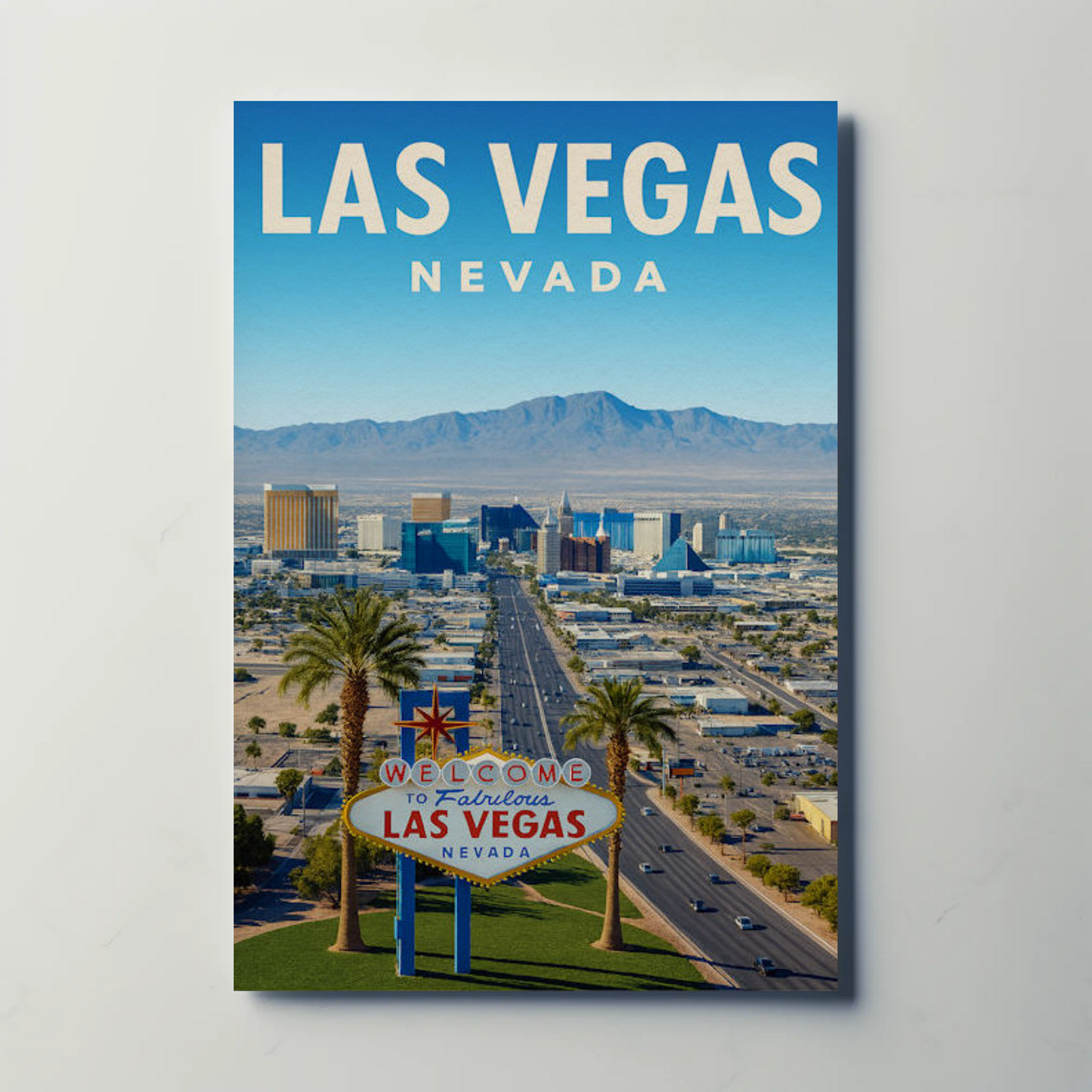Daytime Las Vegas Nevada Welcome Sign View Poster