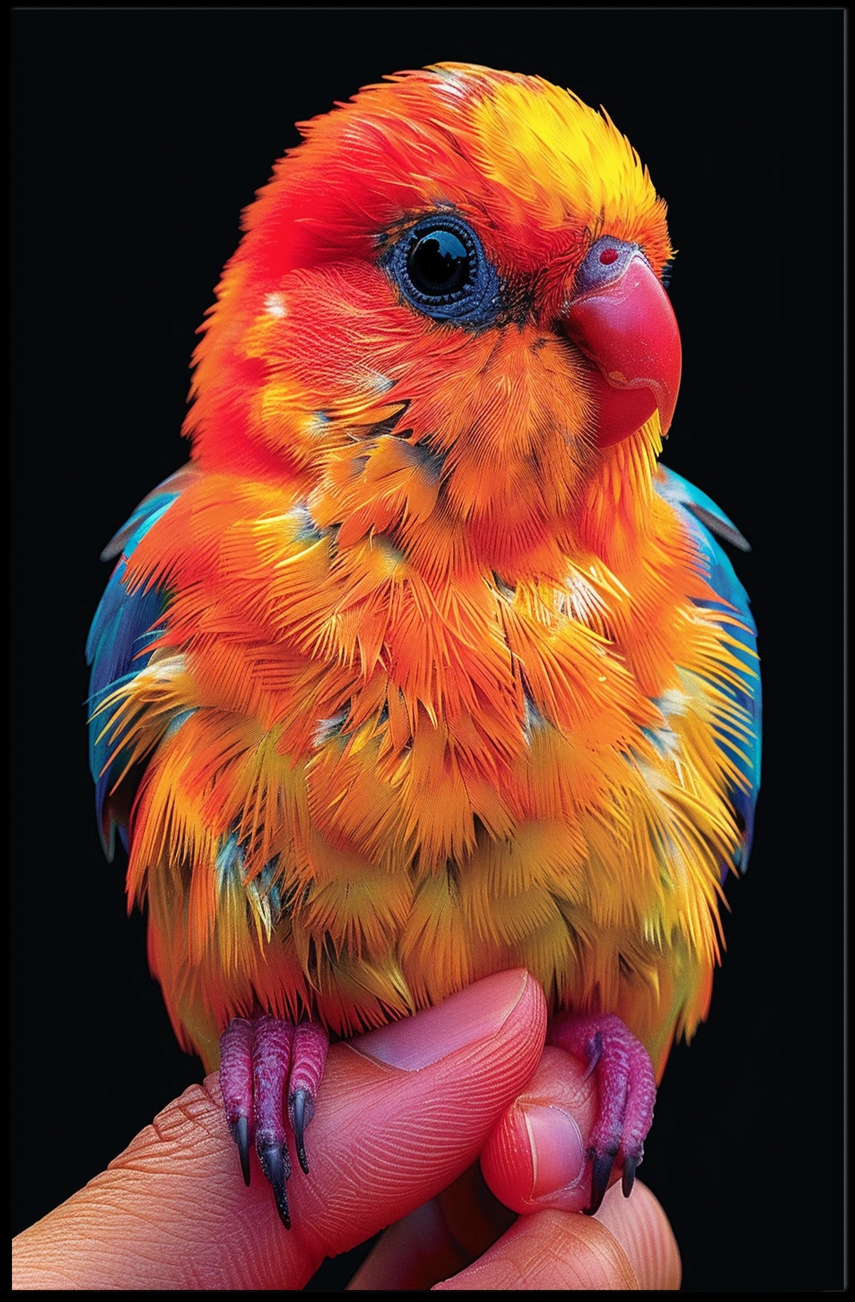 Vibrant Parrot Portrait Poster