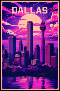 Dallas Skyline at Dusk Poster