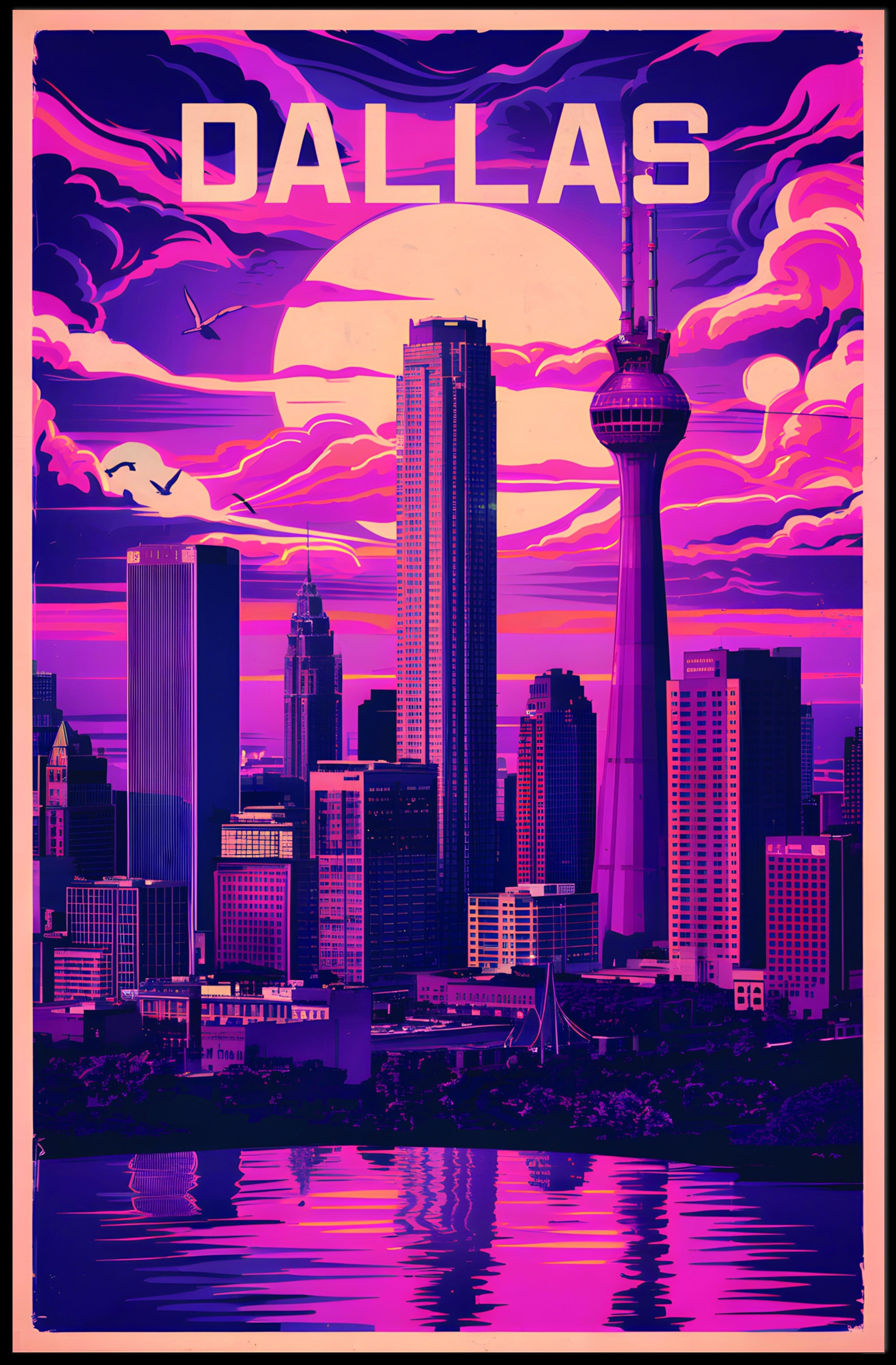 Dallas Skyline at Dusk Poster