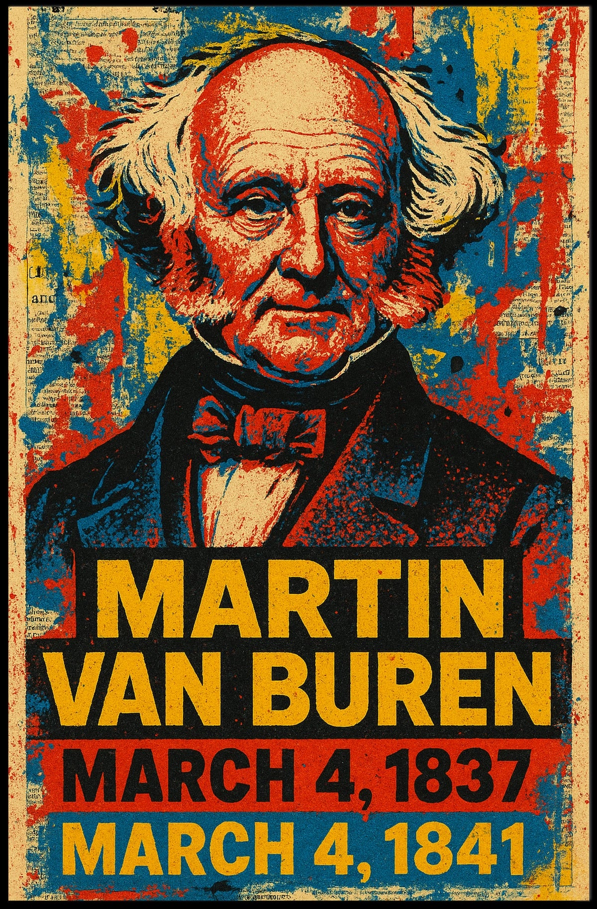 Martin Van Buren 8th President of the United States Street Art Mashup Poster