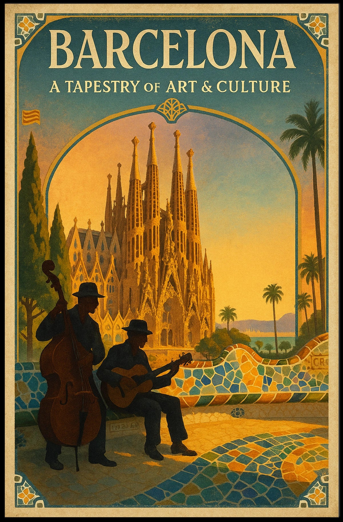 Barcelona A Tapestry of Art Culture Poster