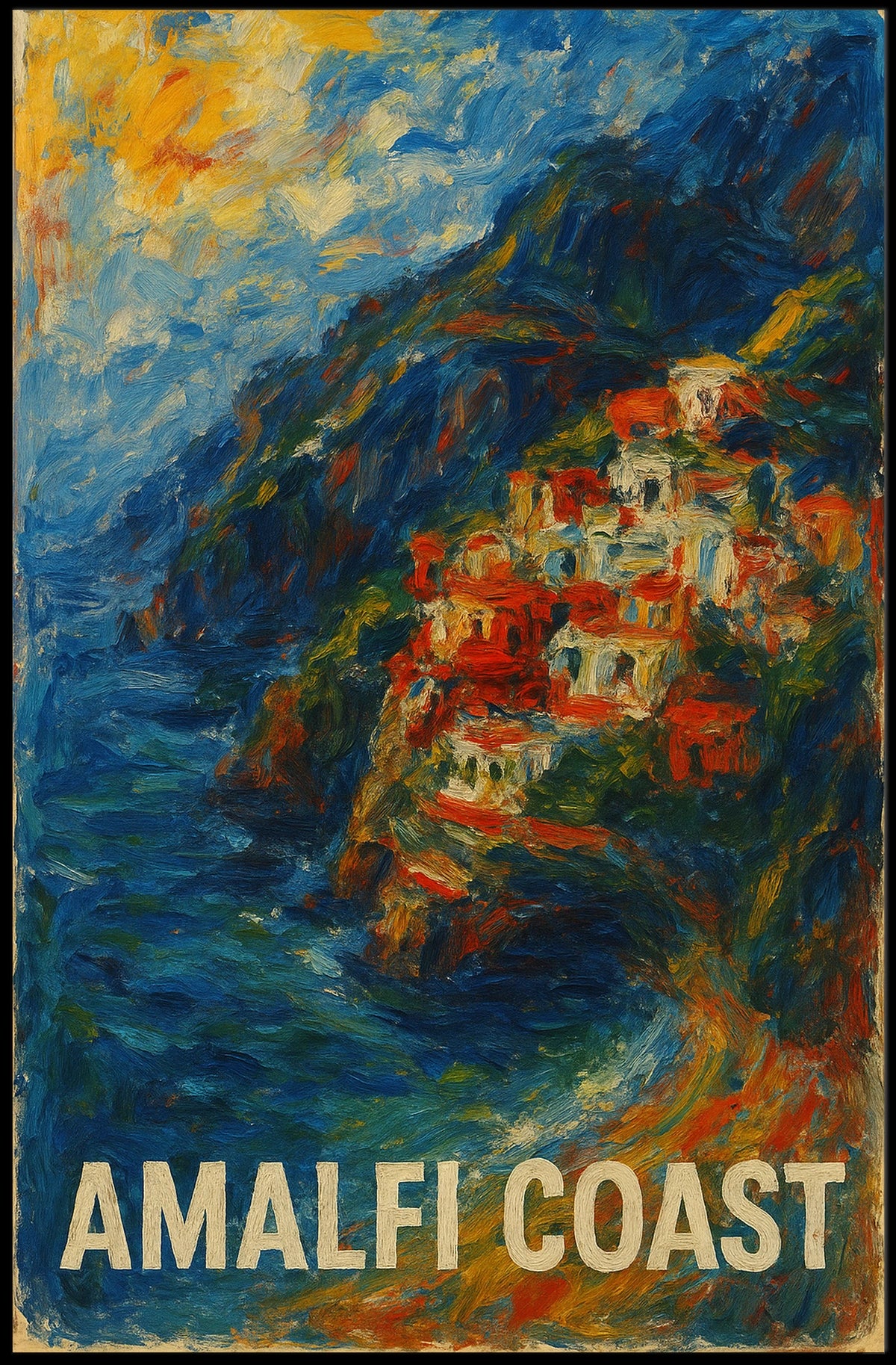 Amalfi Coast Poster Coastal Wall Art 18x24 Museum Poster