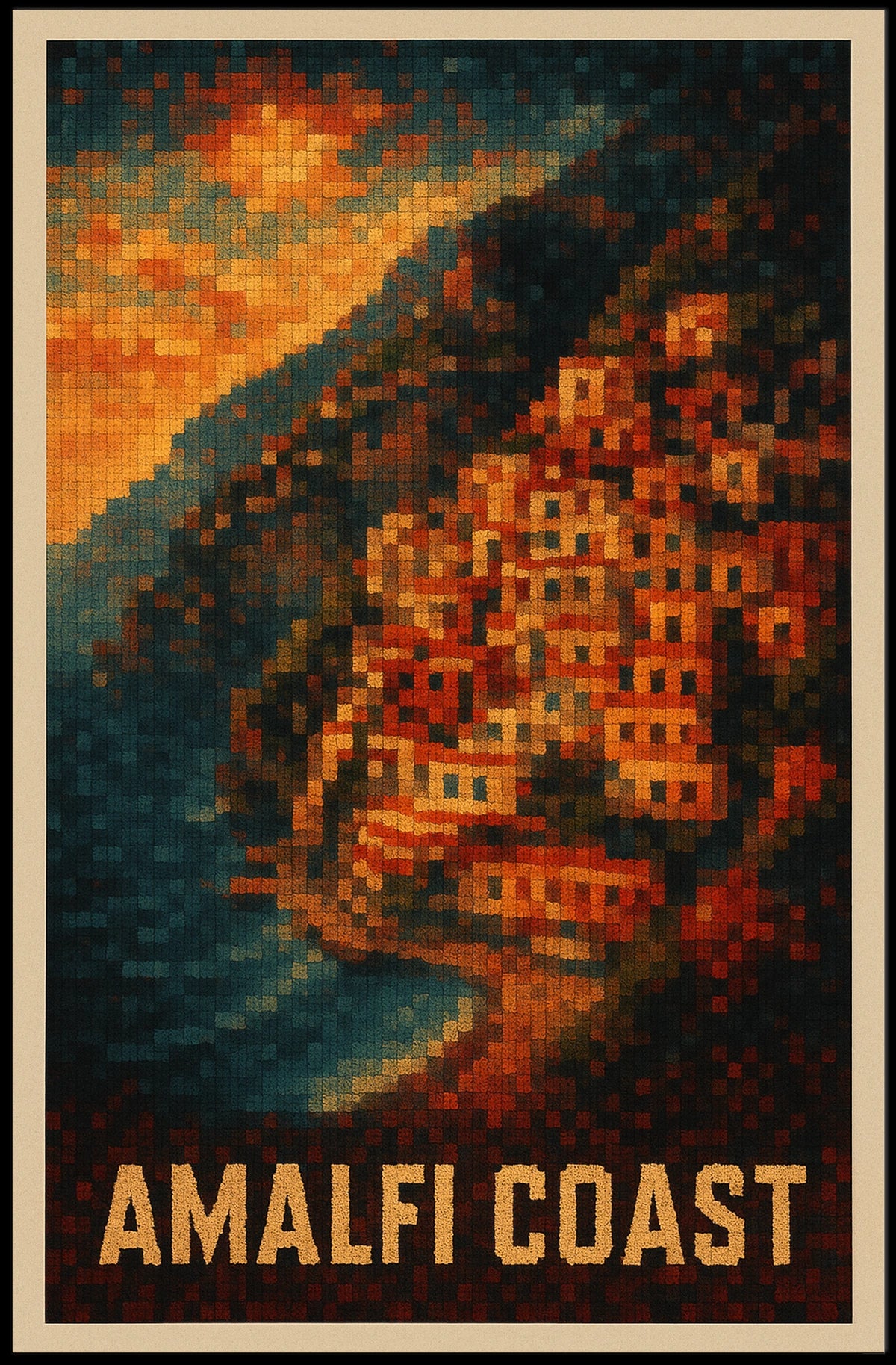 Amalfi Coast Poster Wall Art 18x24 Coastal Decor Gallery