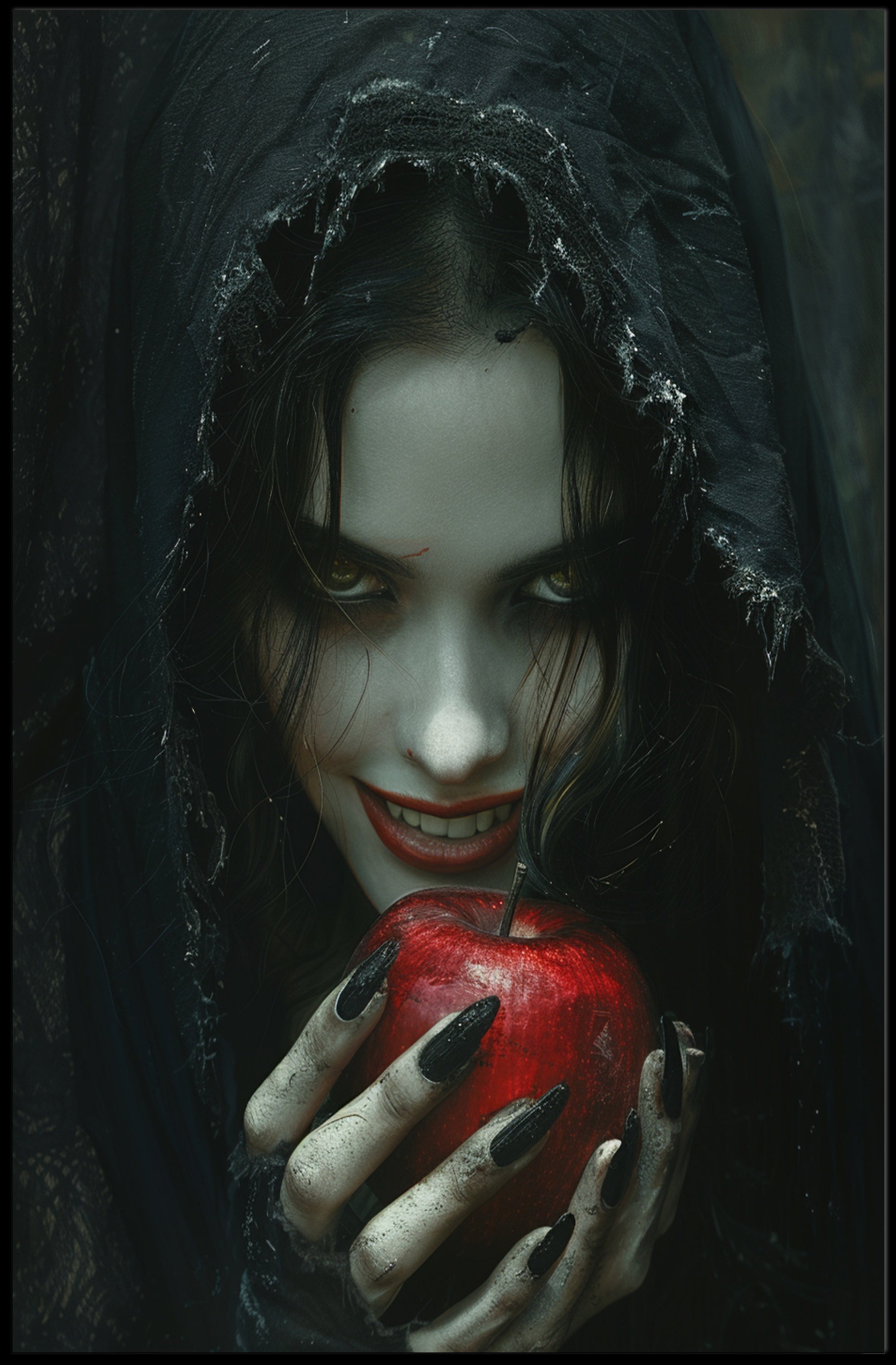 Sinister Apple Dark Fantasy Character Art Poster PosterGoat