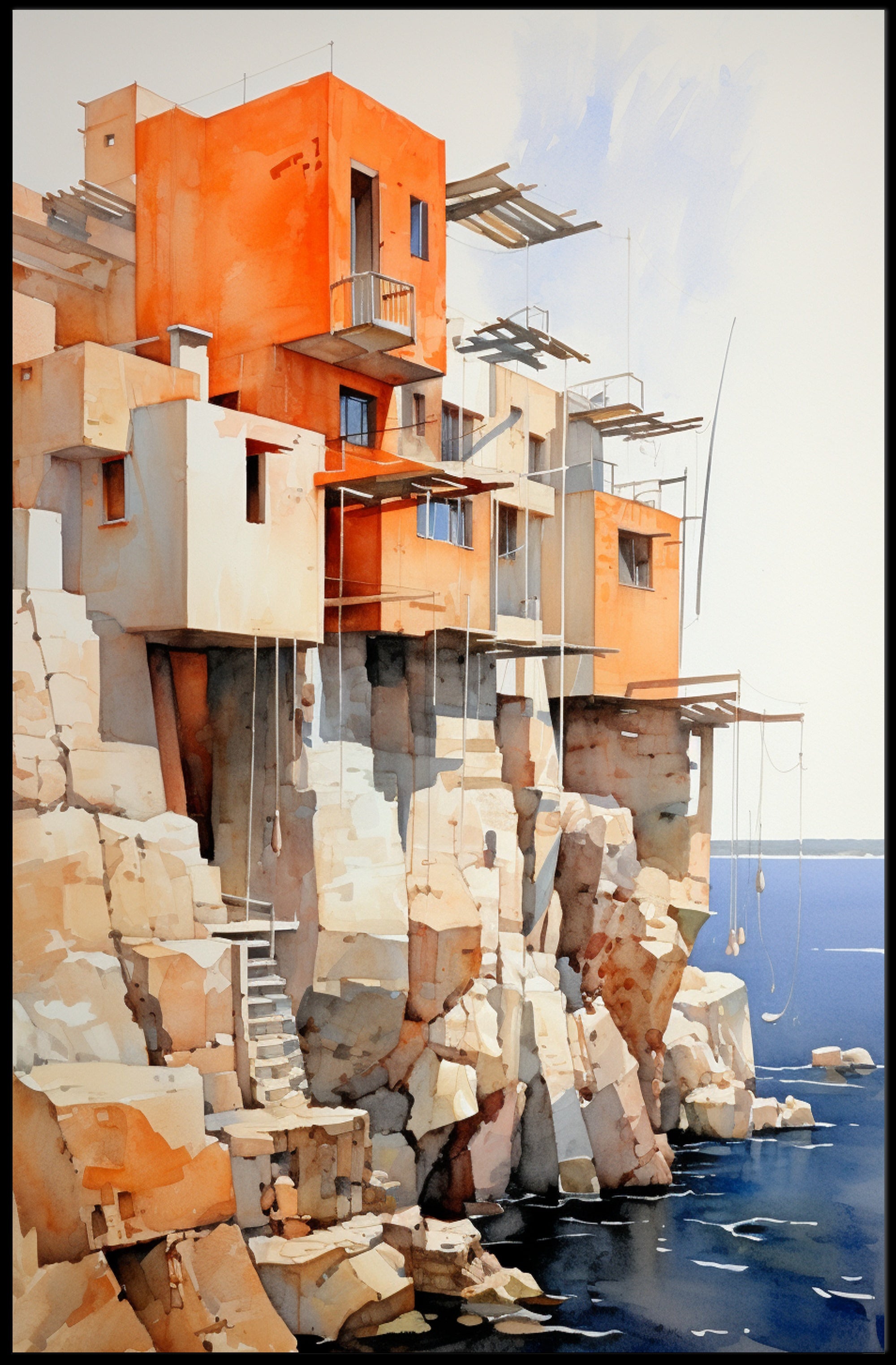 Cliffside Architecture Poster