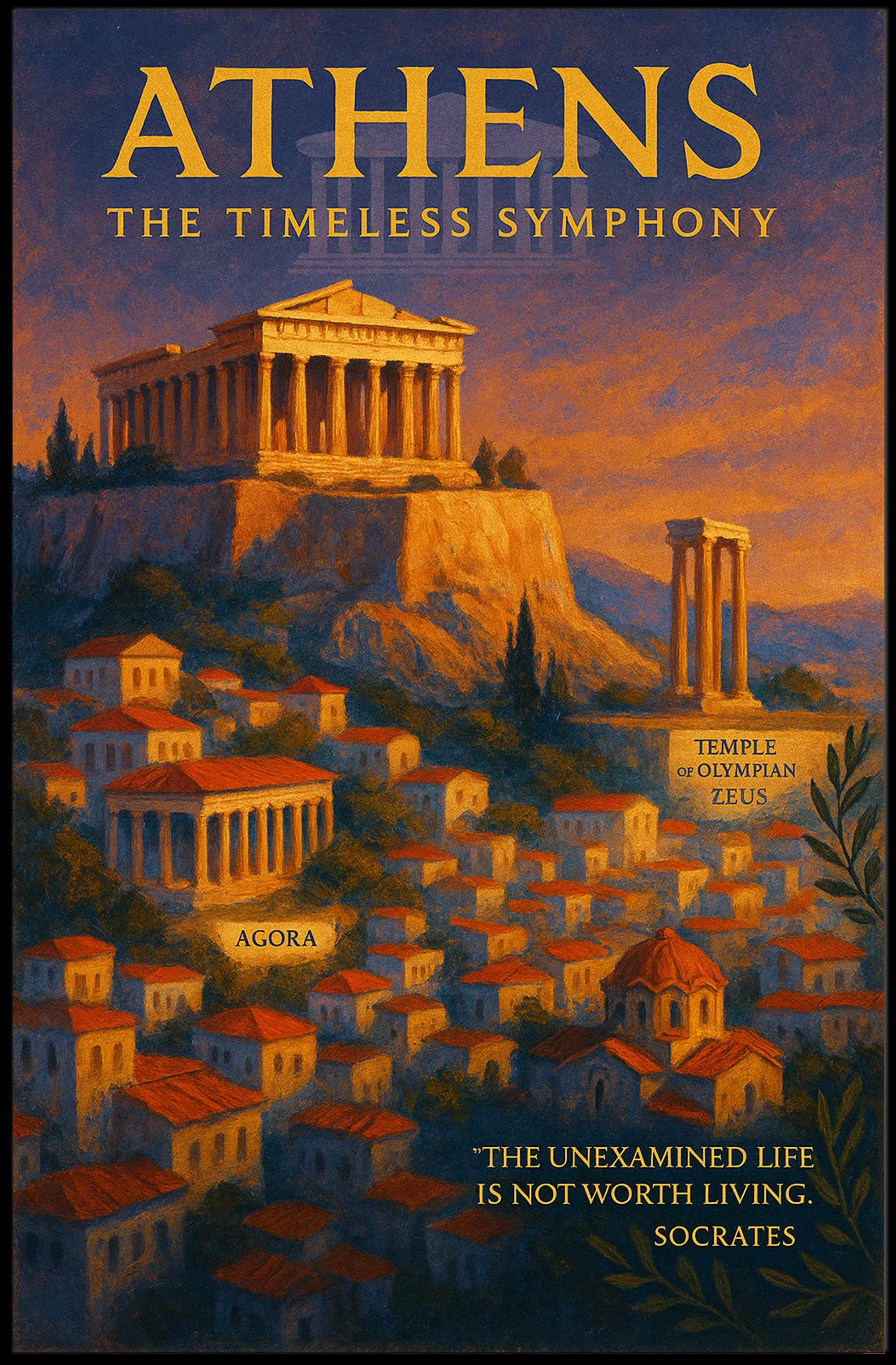 Athens Historical Landmarks Motivational or Quote Poster