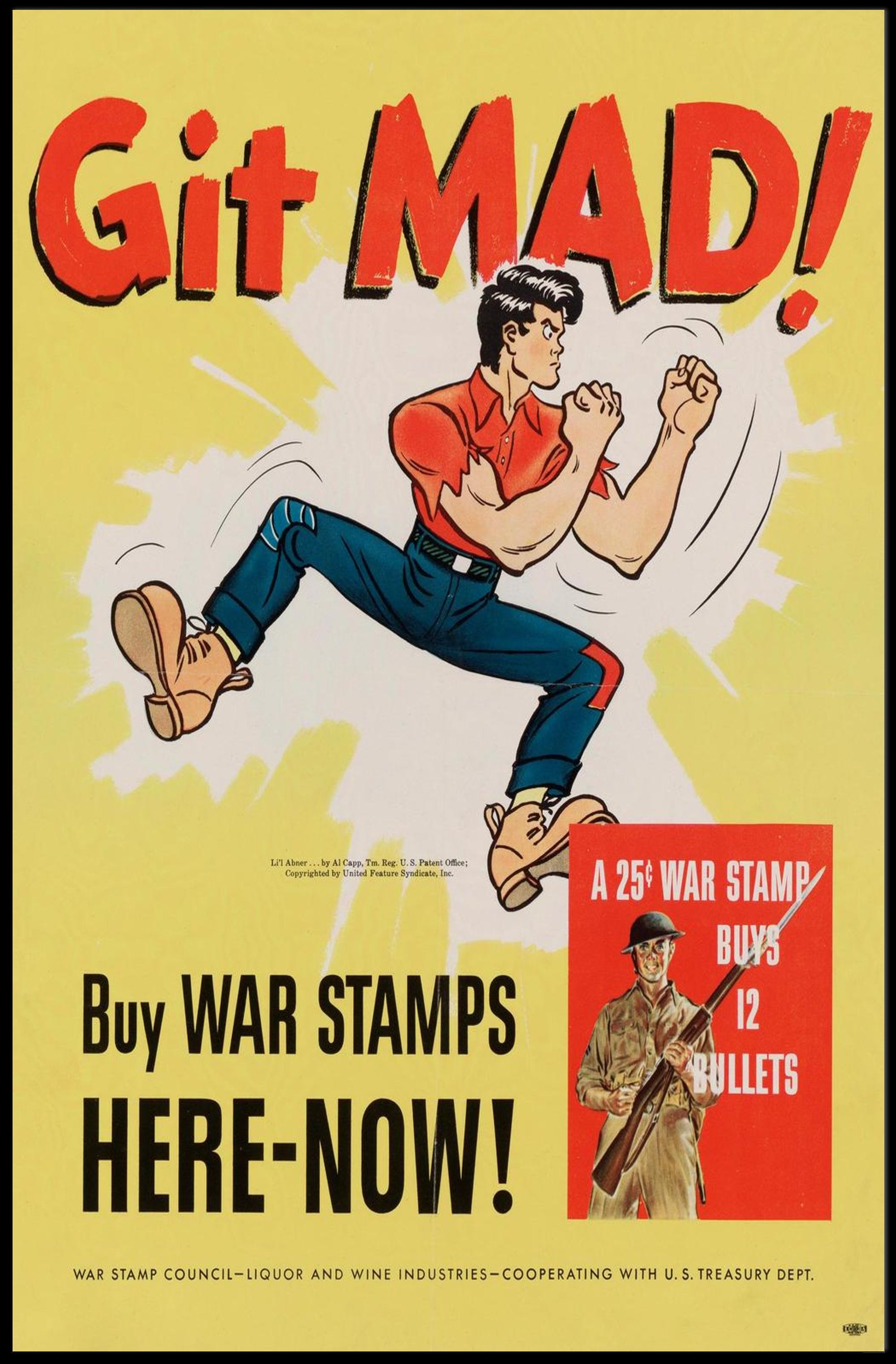Git Mad Buy War Stamps Vintage Poster Decor PosterGoat