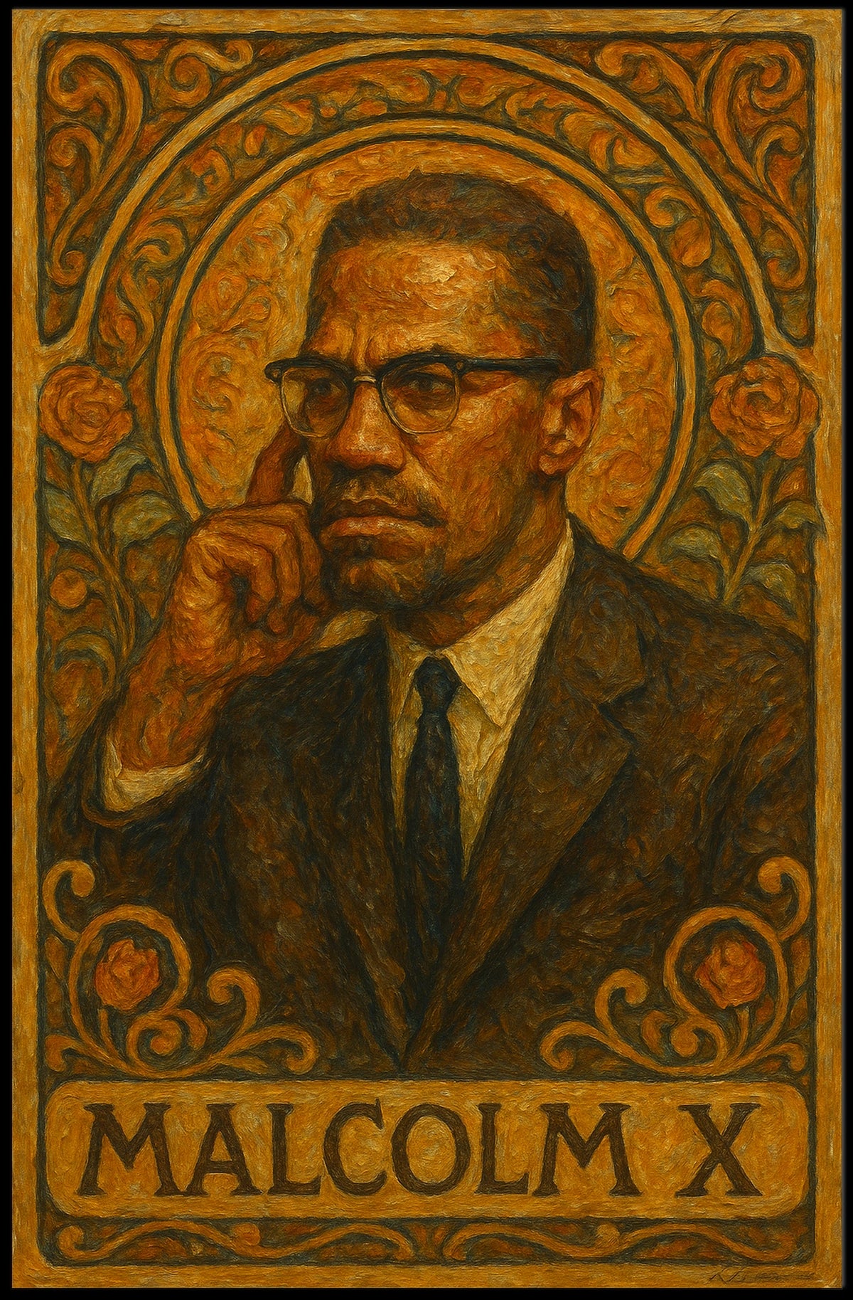 Malcolm X Portrait Poster