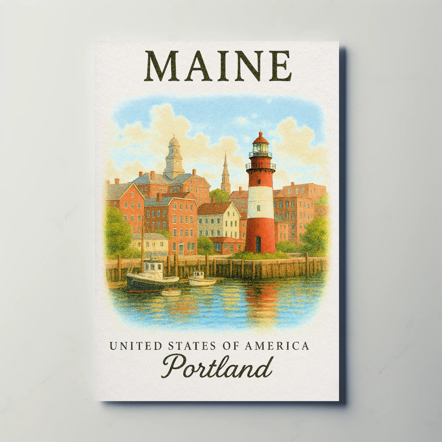 Maine, Portland Signature Series Vintage Travel Poster