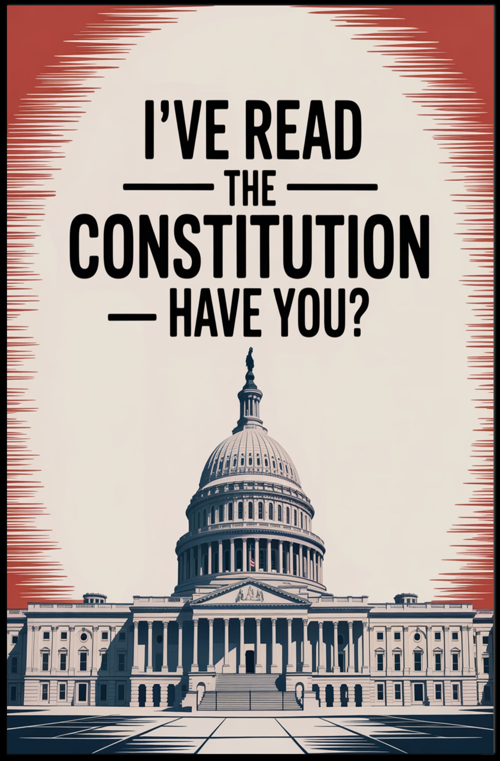 United States Capitol Vintage-Inspired Political or Propaganda Poster