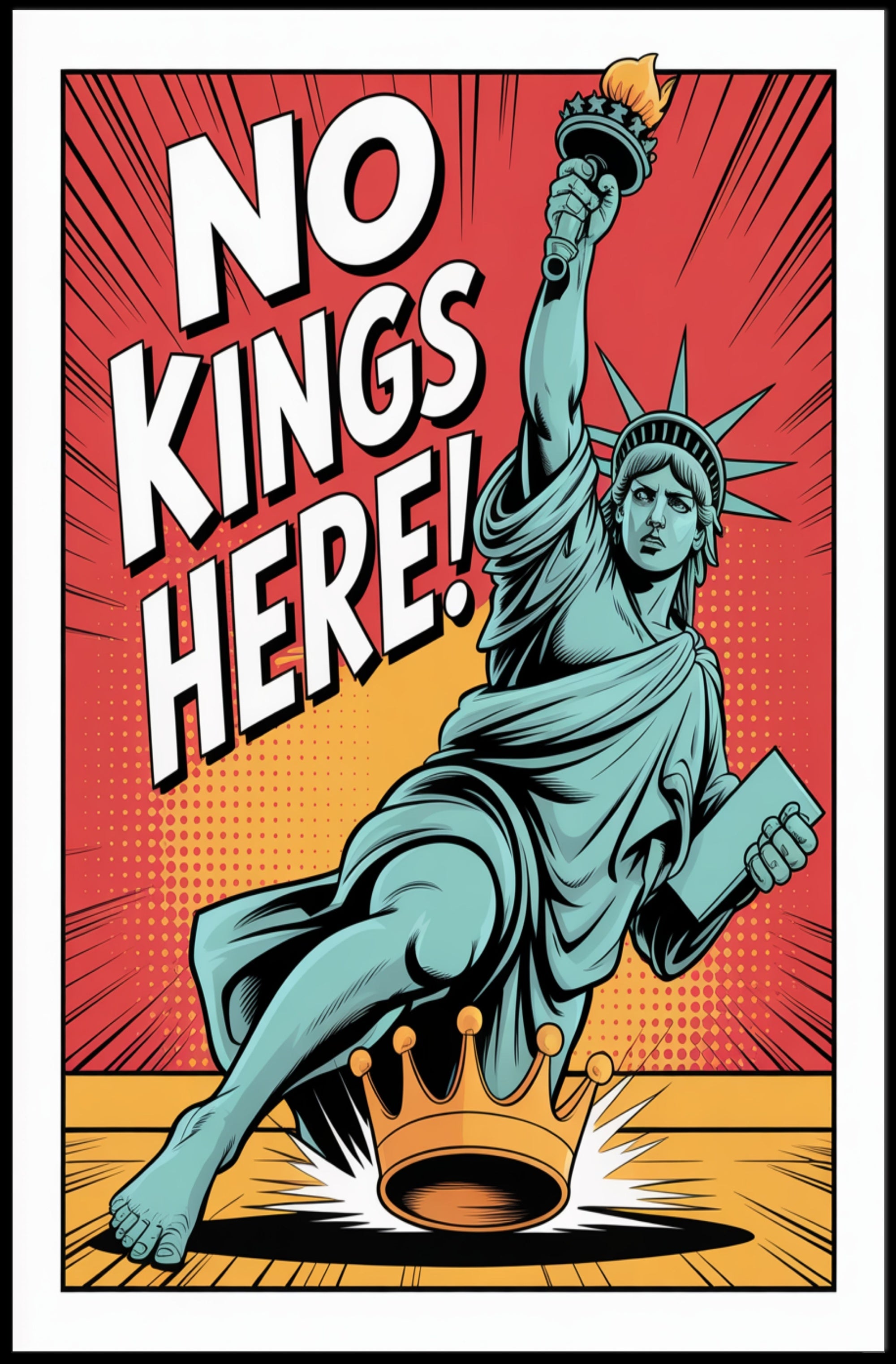 Lady Liberty Crushes Crown Political or Propaganda Poster