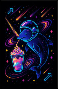 Cosmic Narwhal Adventure Poster