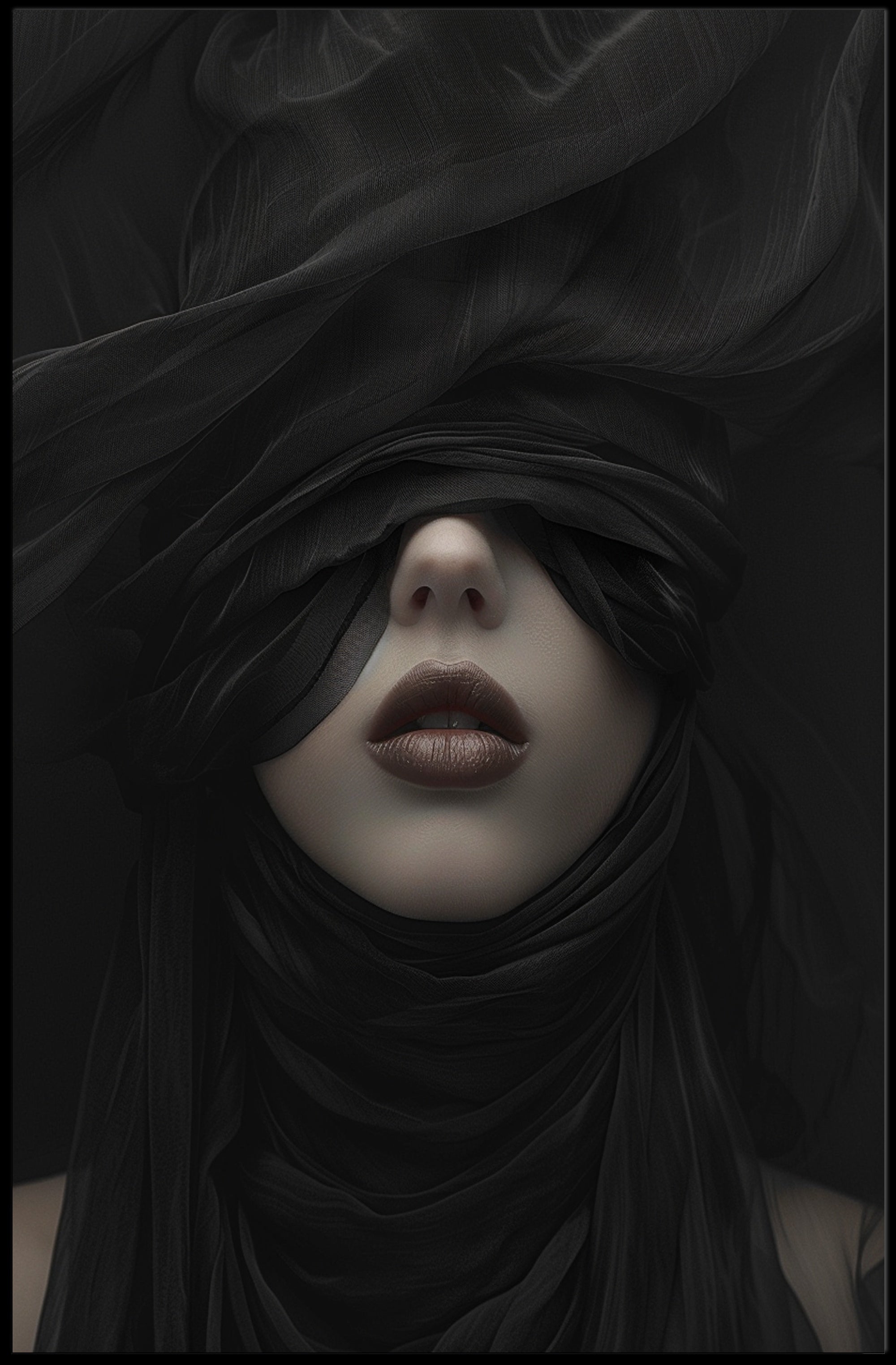 Elegant Figure in Drapery: Abstract or Artistic Poster PosterGoat