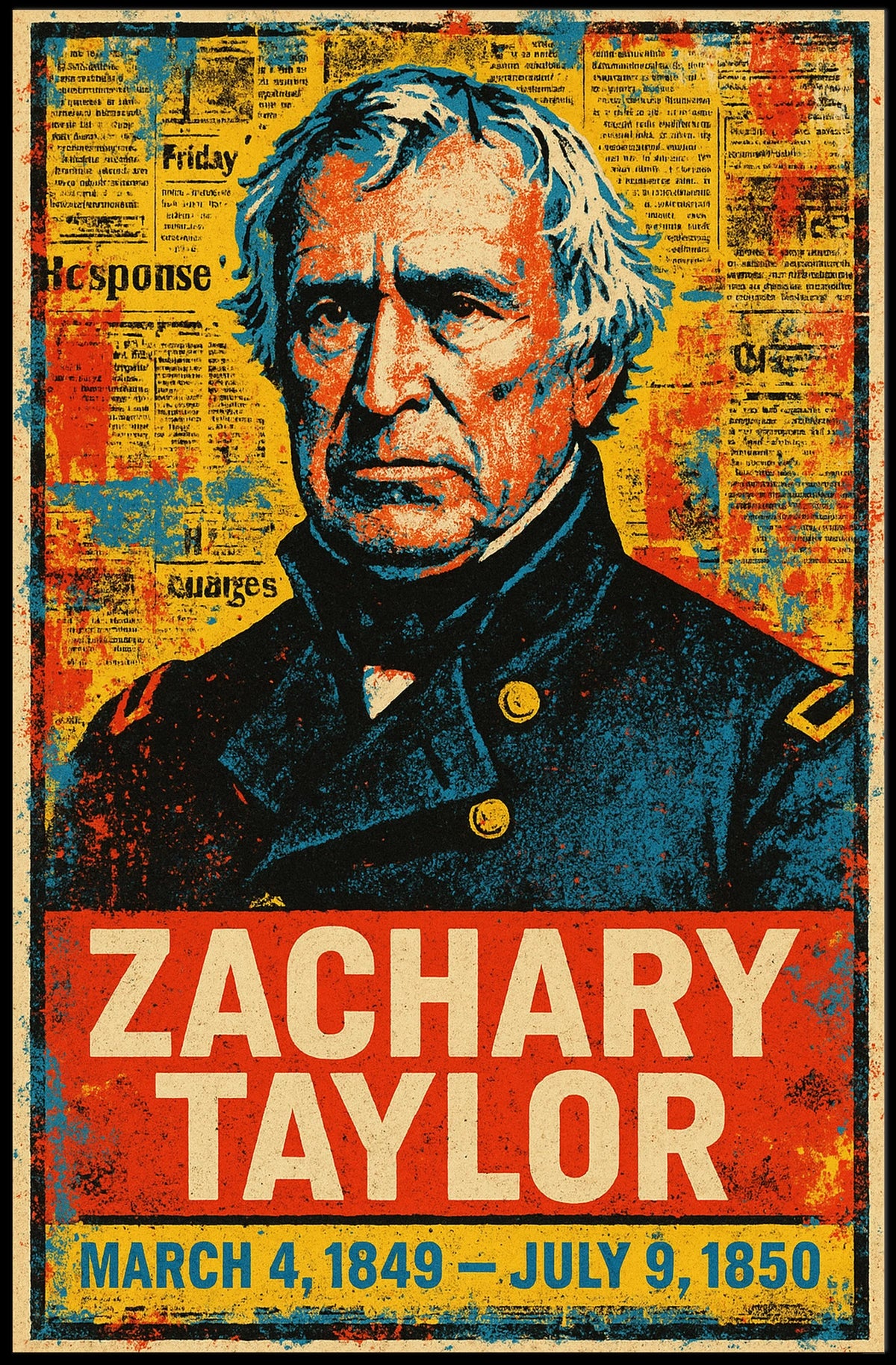 Zachary Taylor 12th President of the United States Street Art Mashup Poster