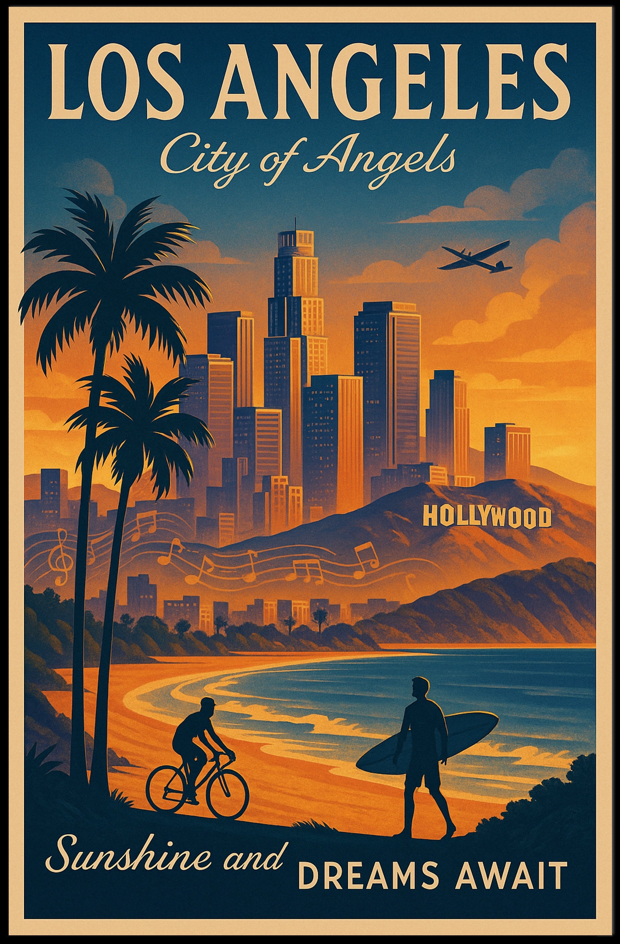 Los Angeles Dreams Vintage Travel Poster