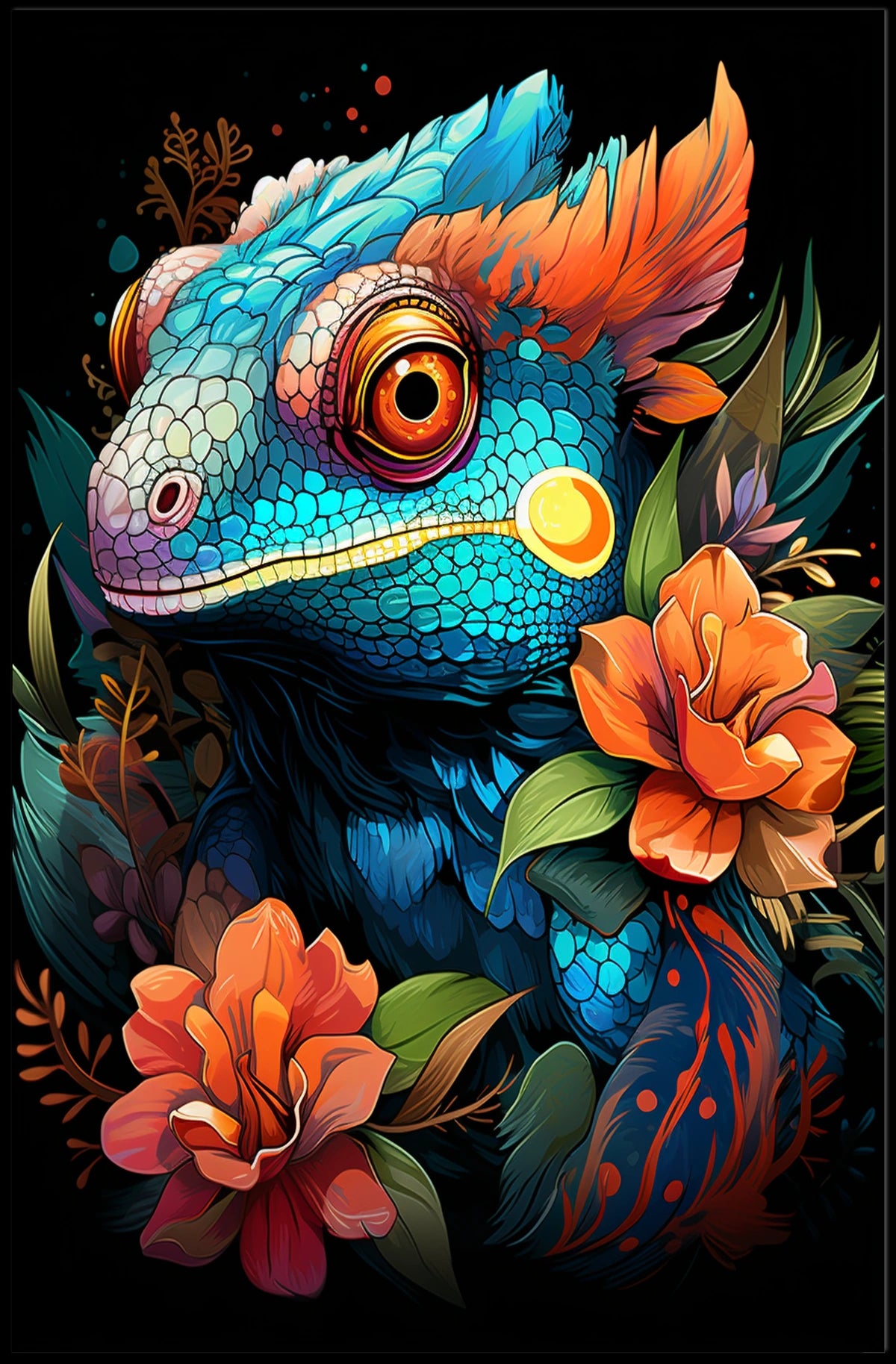 Vibrant Chameleon Fantasy Poster