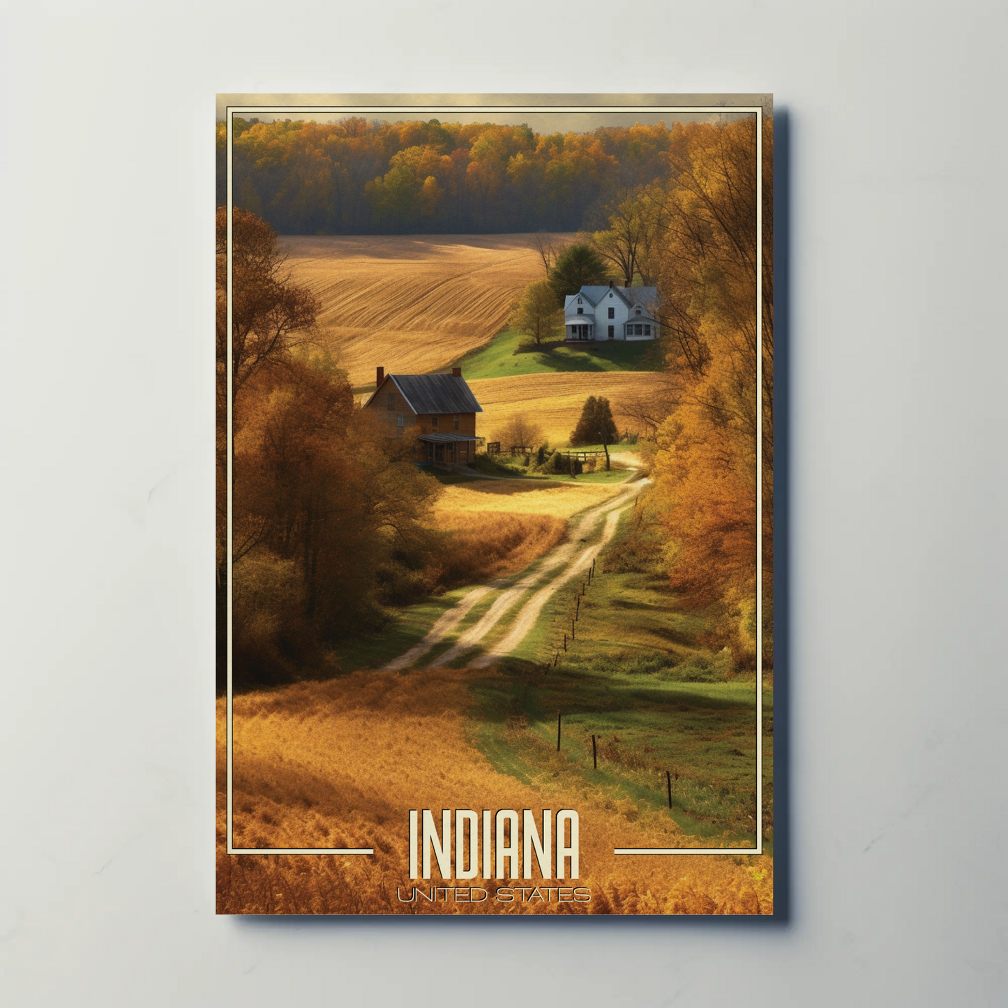 Indiana Farm Vintage Poster