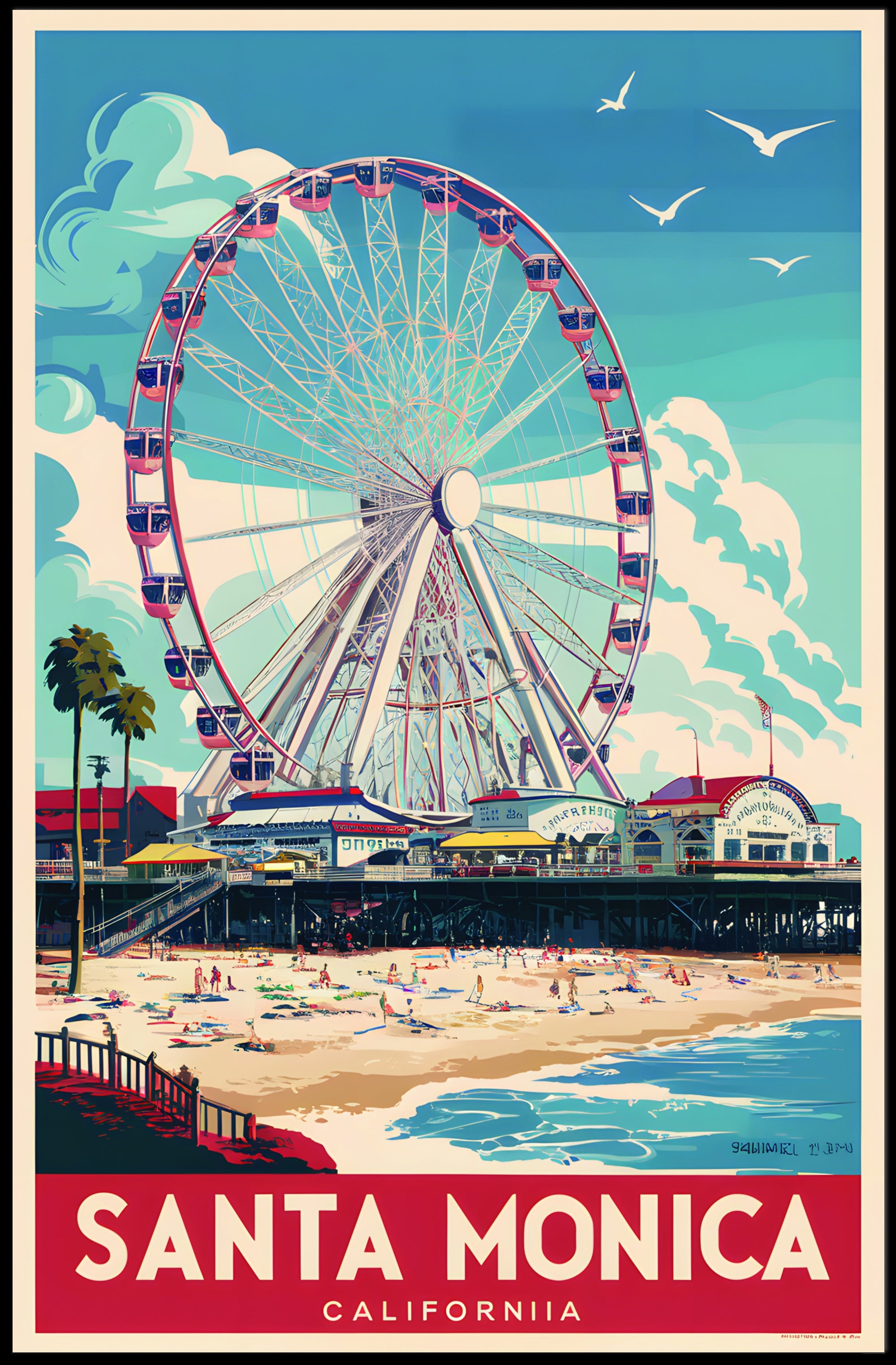 Santa Monica Ferris Wheel Poster