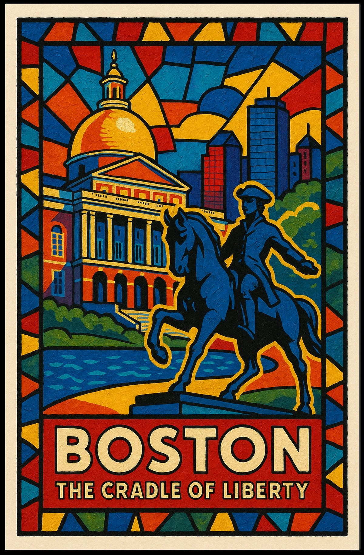Boston The Cradle Of Liberty Cityscape Poster Wall Art