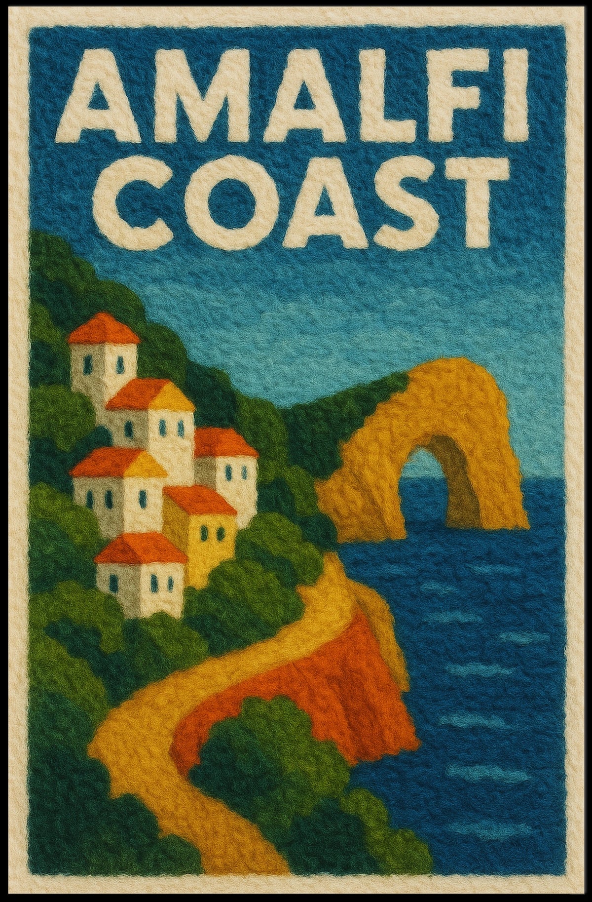 Amalfi Coast Poster Wall Art 18x24 Coastal Landscape