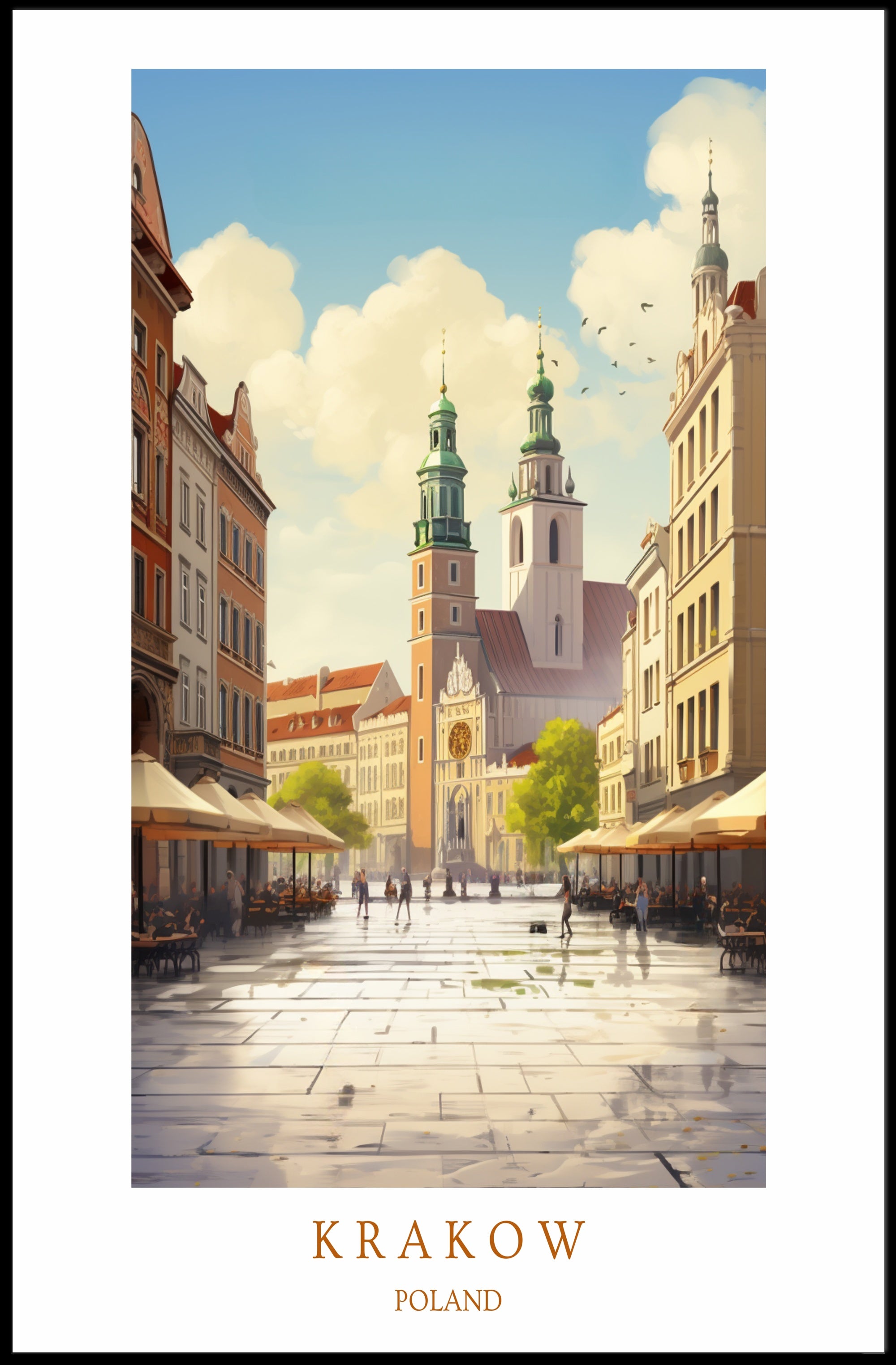 Krakow Cityscape Poster PosterGoat