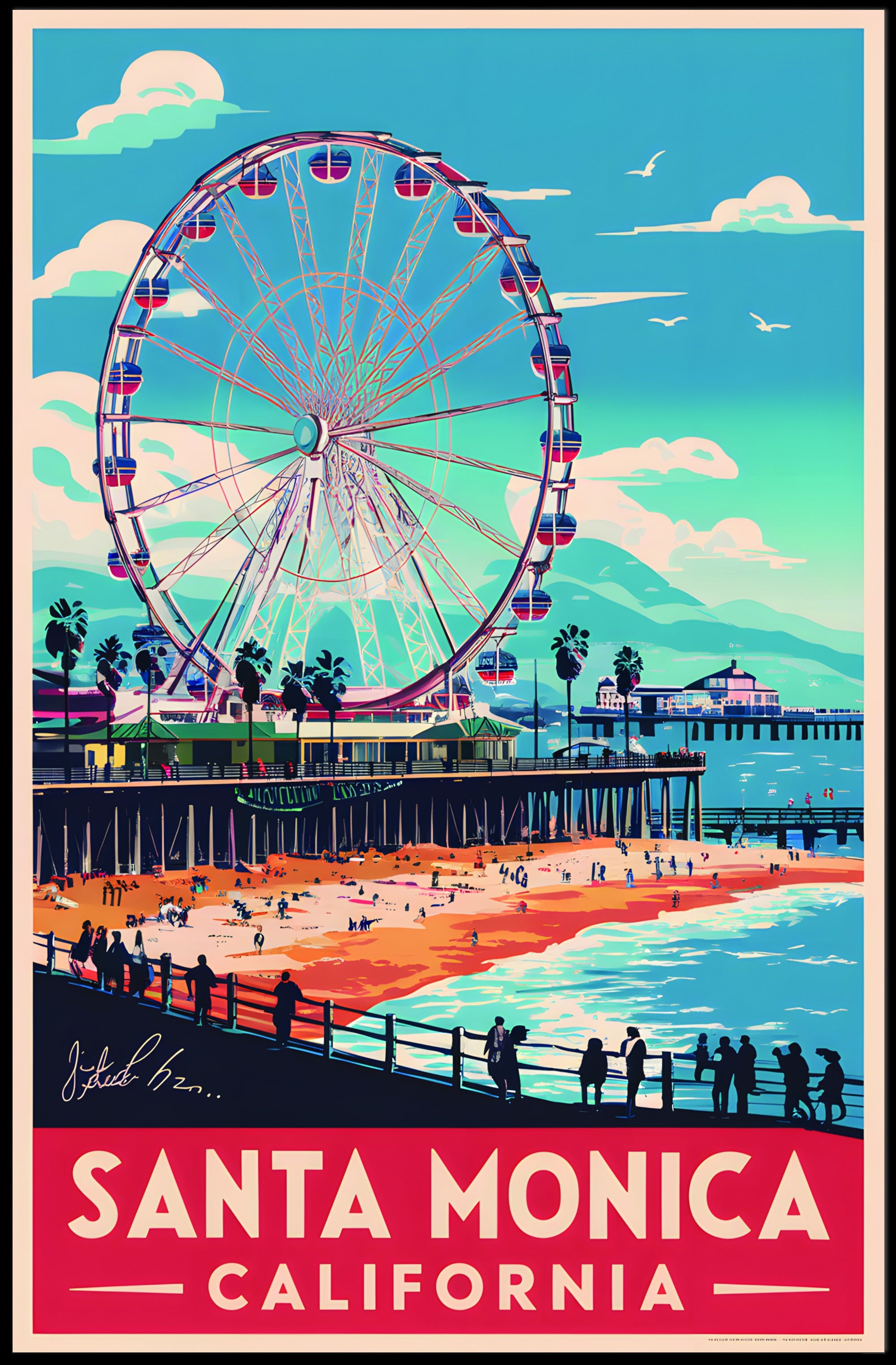Santa Monica Beach Vibes Poster