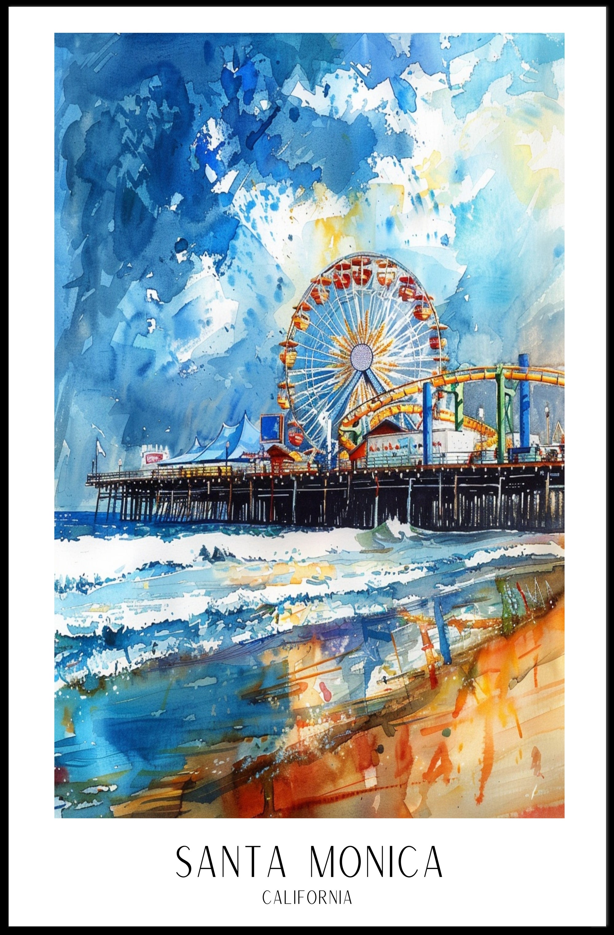 Santa Monica Pier Poster PosterGoat