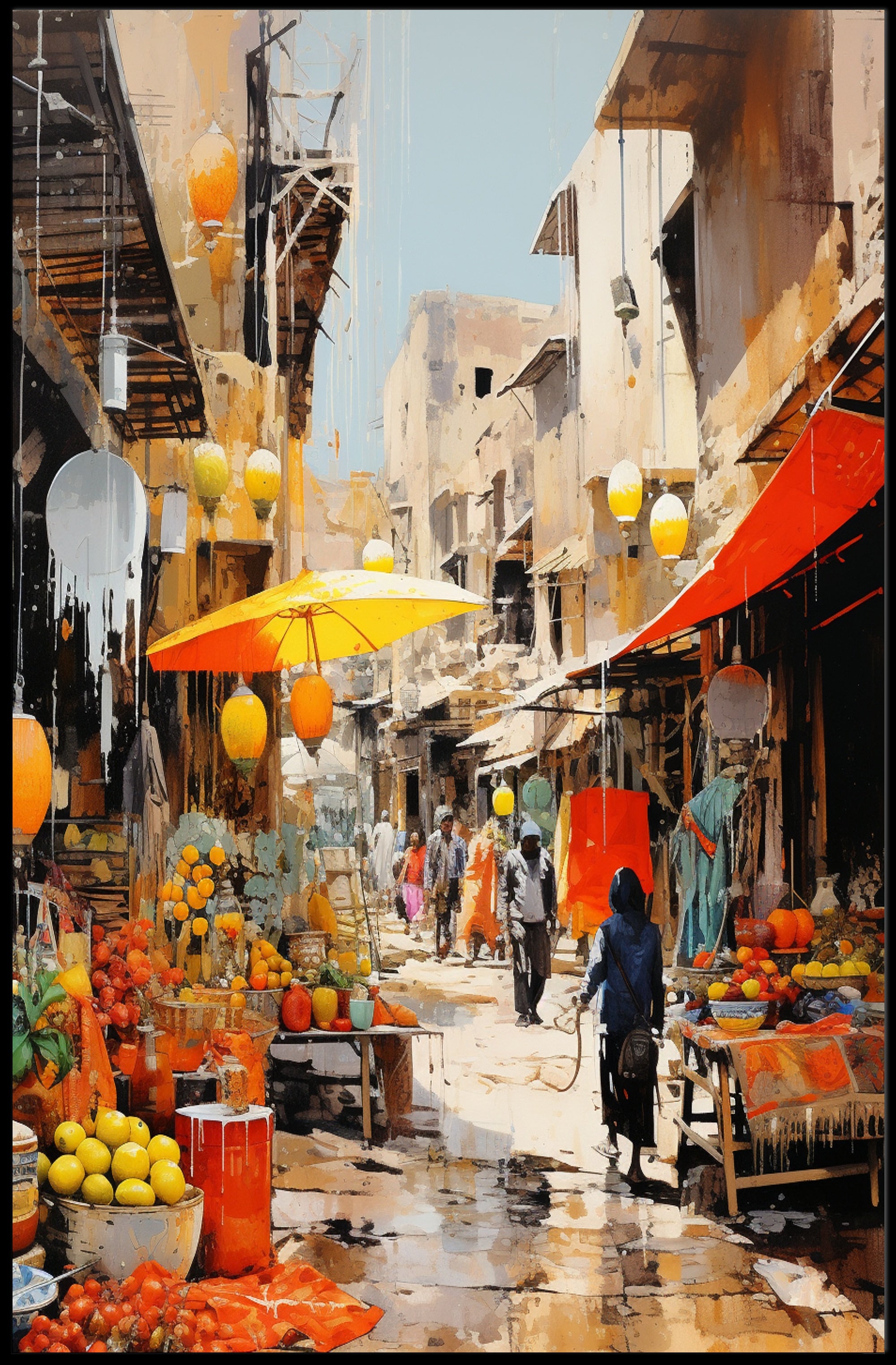 Vibrant Market Scene Poster