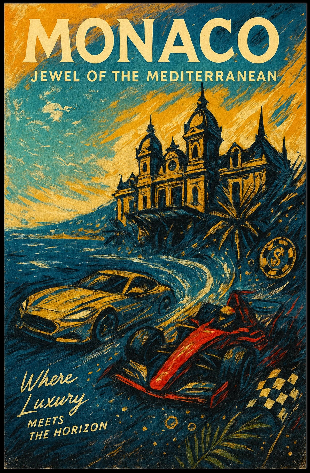 Monaco Jewel of the Mediterranean Poster