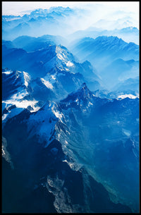 Majestic Aerial Mountain Range Photorealistic Poster
