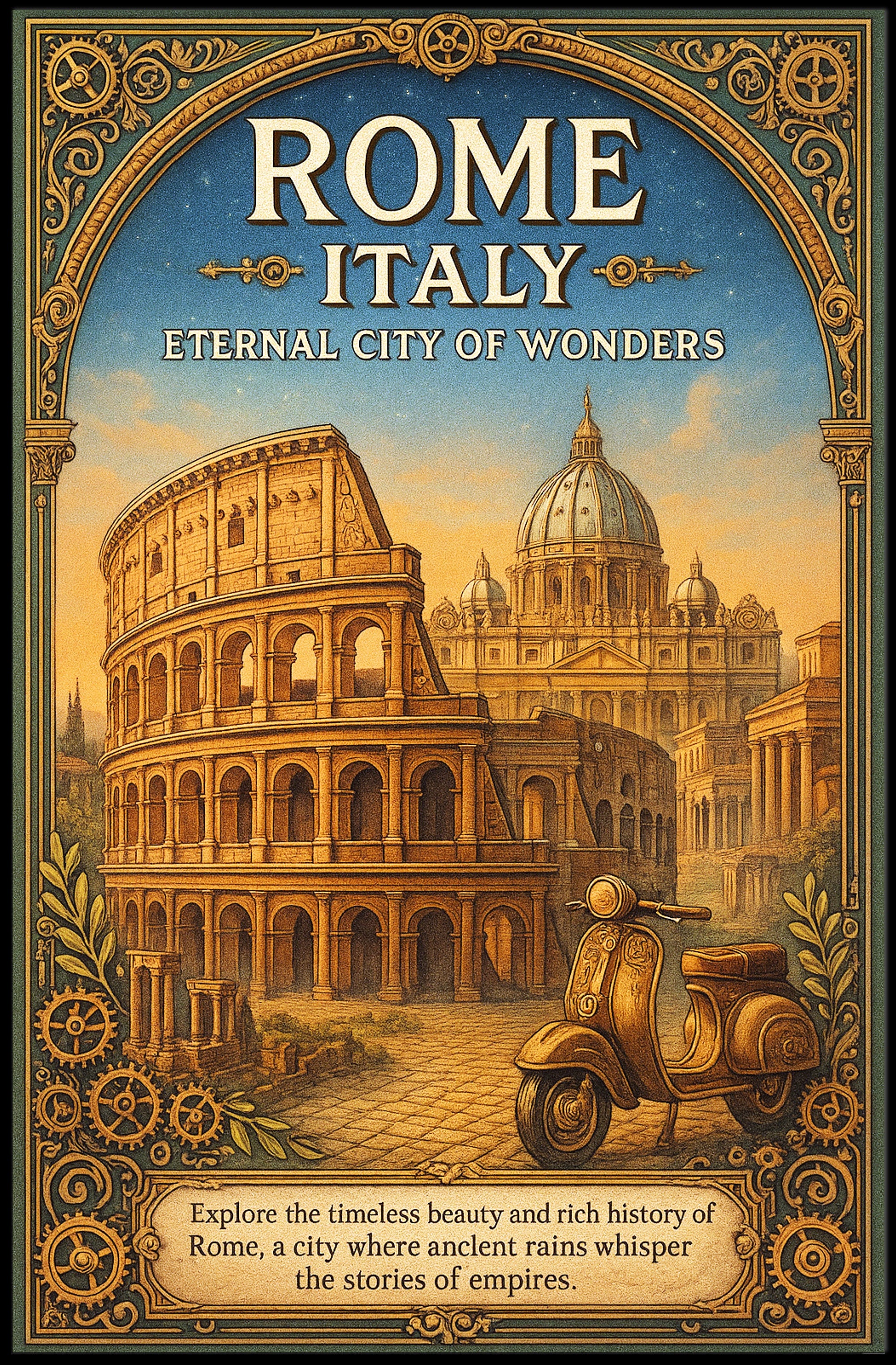 Rome, Italy Eternal City of Wonders Poster