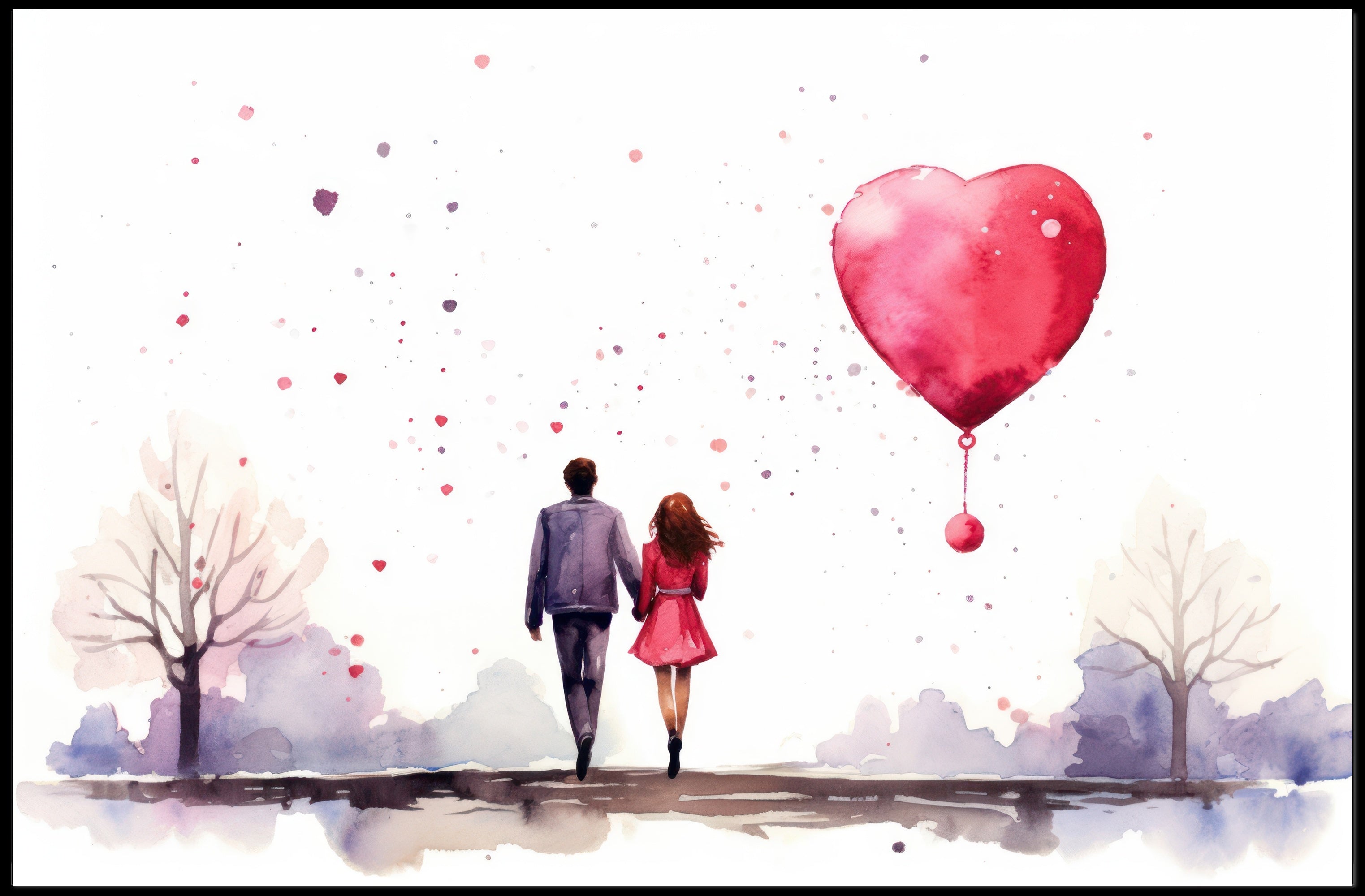 Love in Watercolor Poster