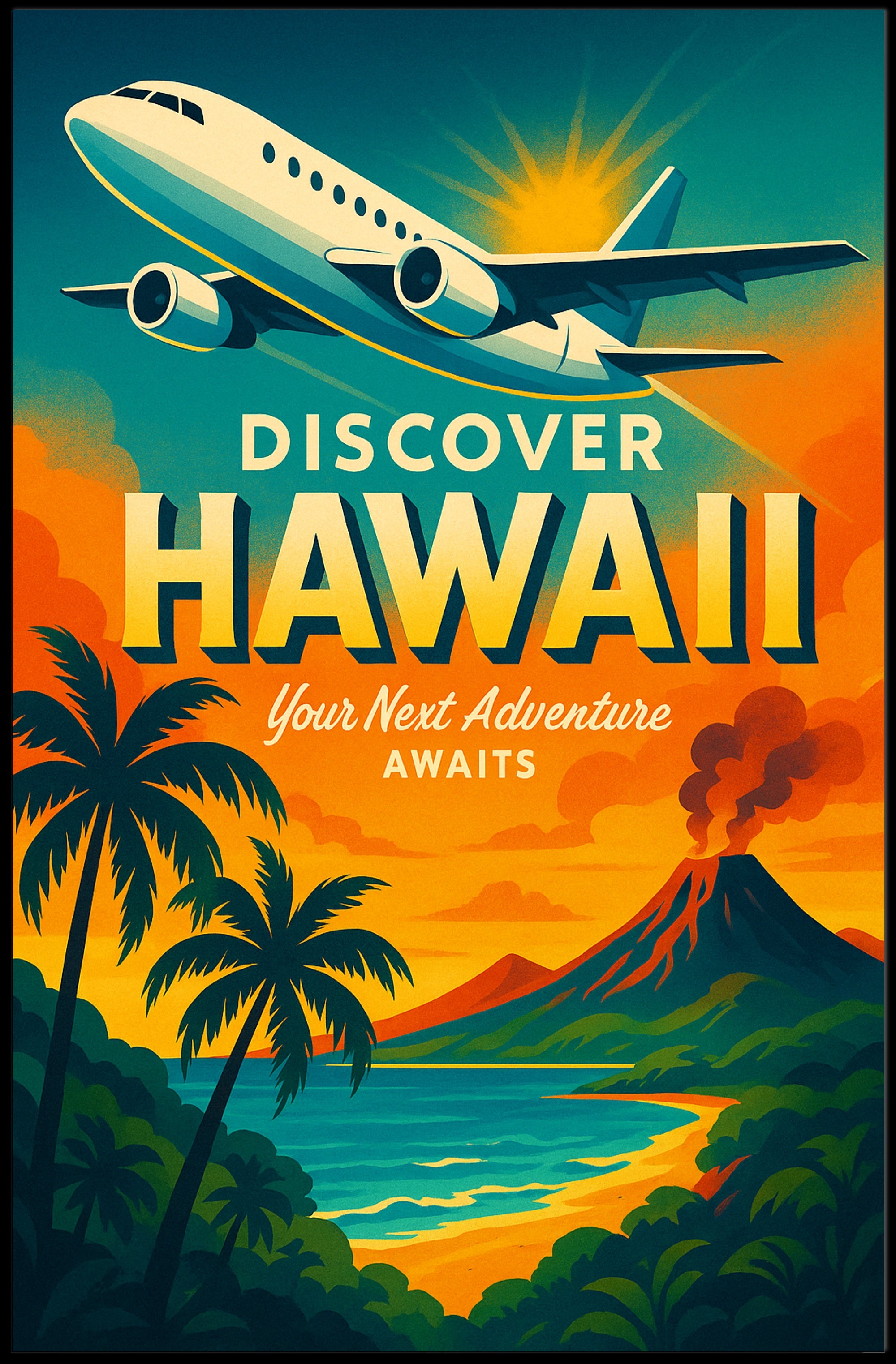 Discover Hawaii Travel Poster Adventure Awaits PosterGoat