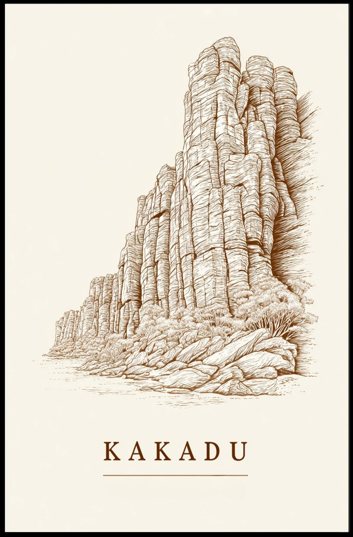 Kakadu Landscape Illustration Poster