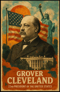 Grover Cleveland 22nd President of the United States Layered Digital Collage Poster