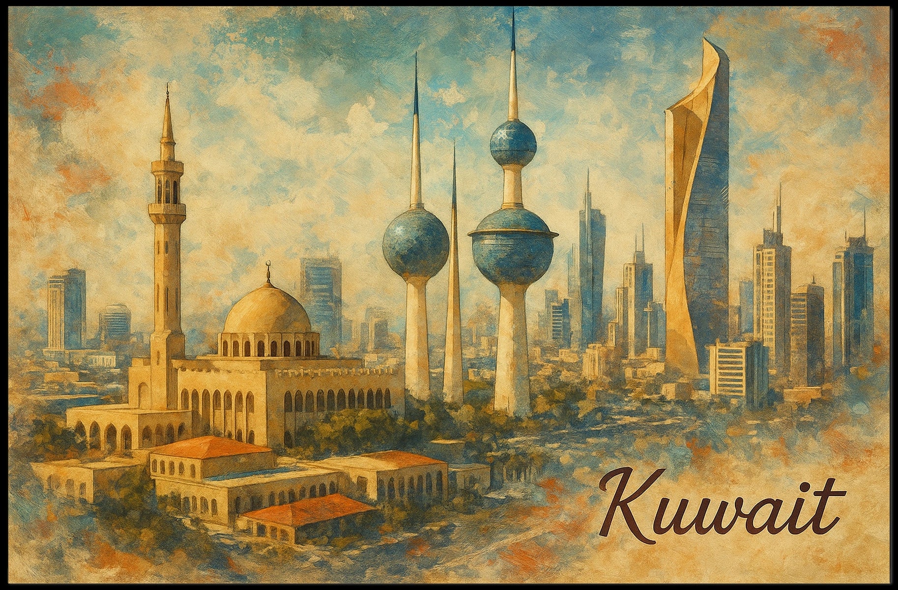 Kuwait Cityscape Poster