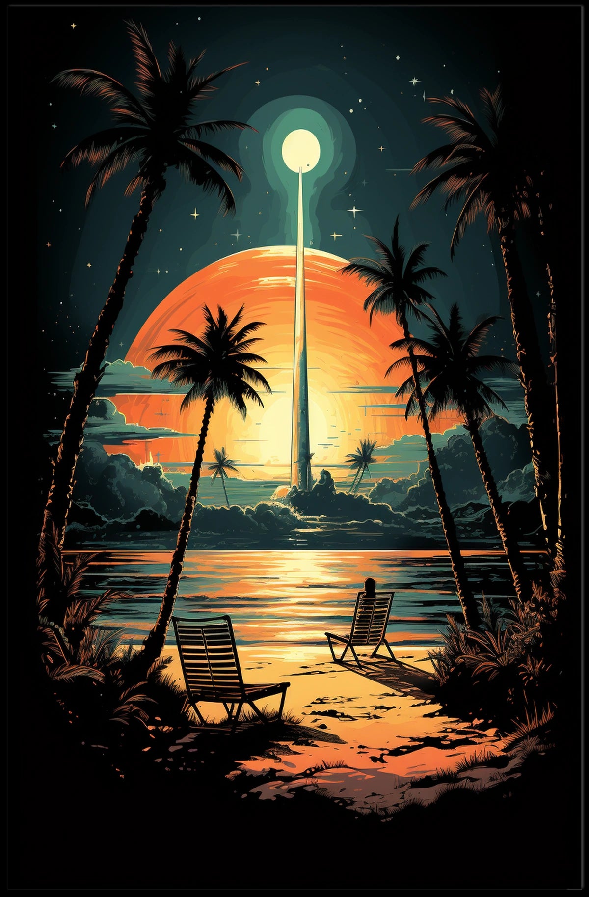 Cosmic Sunset Escape Poster