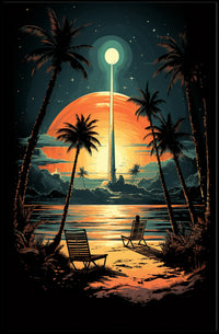 Cosmic Sunset Escape Poster