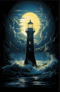 Lighthouse Resilience Surrealism Art Print: Abstract or Artistic Poster