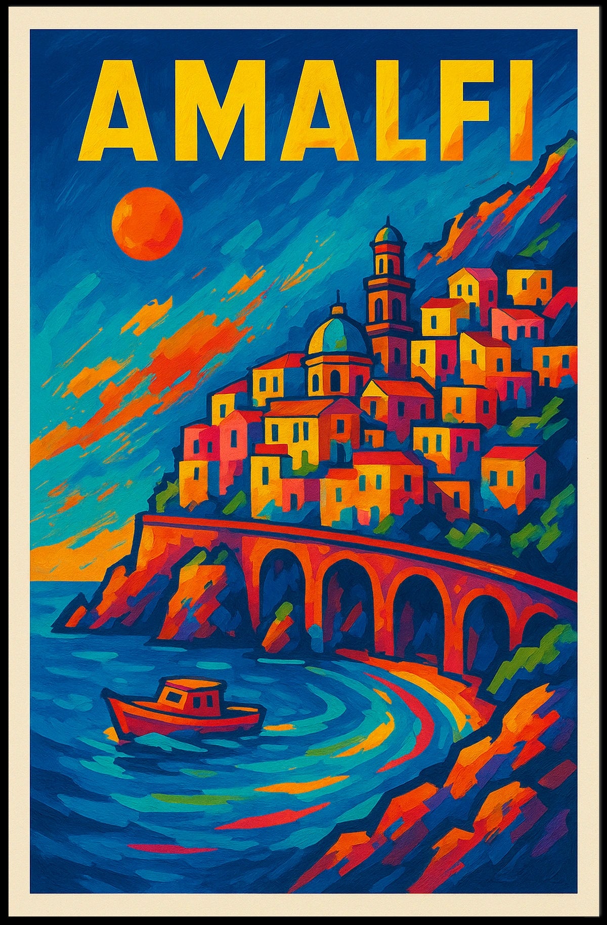Amalfi Coast Vibrance Poster