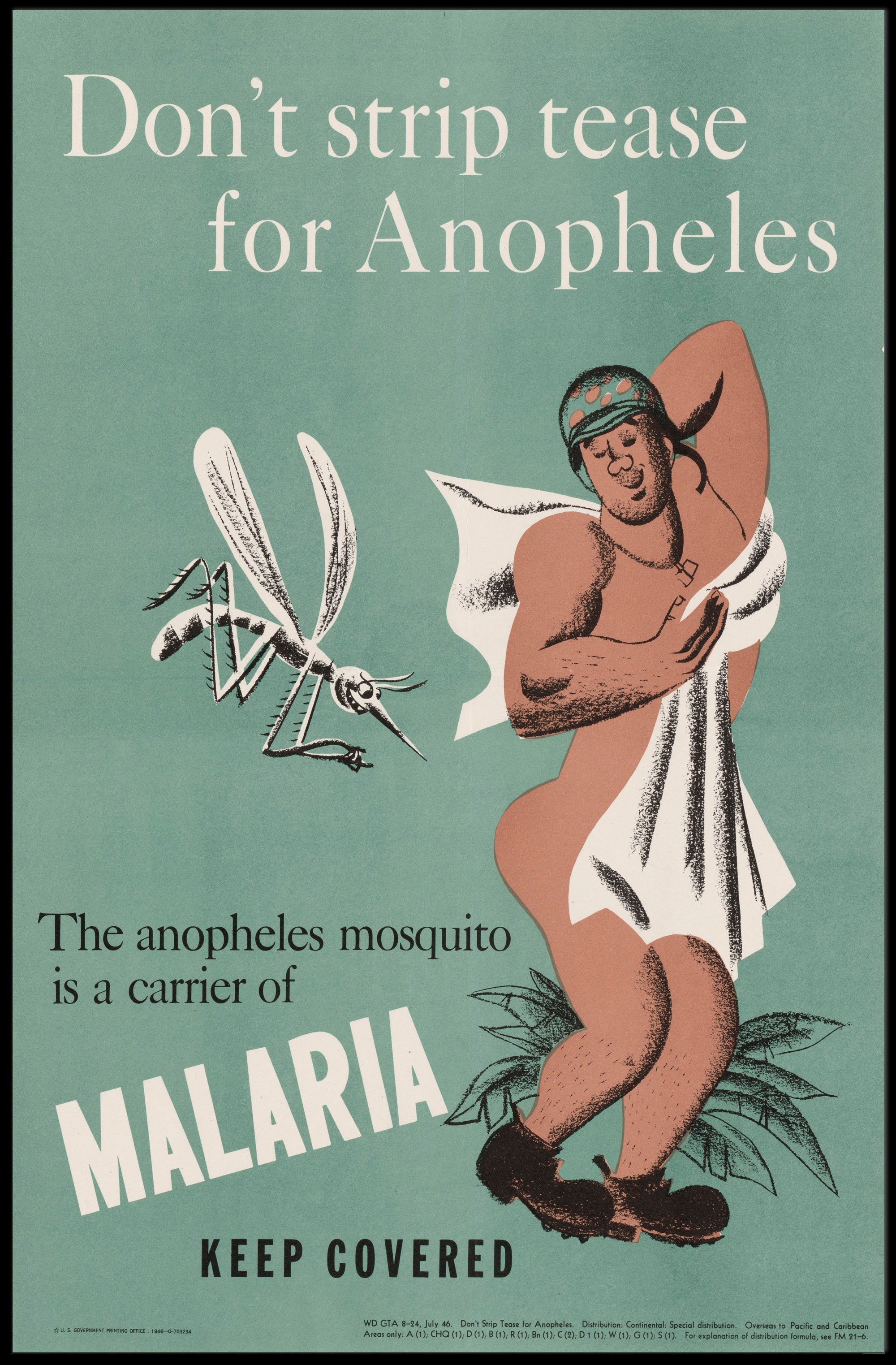 Malaria Prevention Humor: Vintage Educational Poster PosterGoat