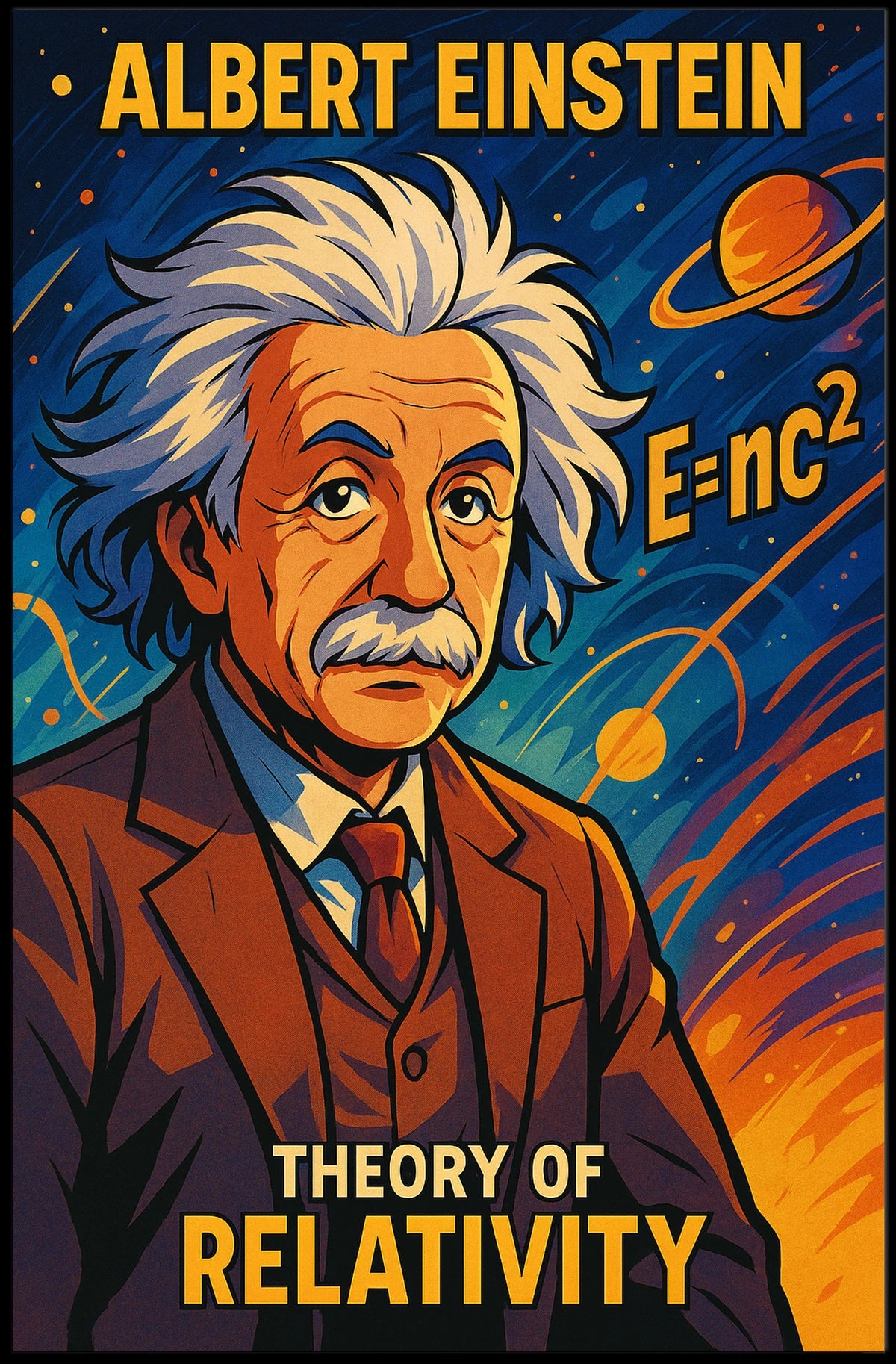 Albert Einstein Relativity Theory Vintage Science Inspiring Intellectual Curiosity Poster