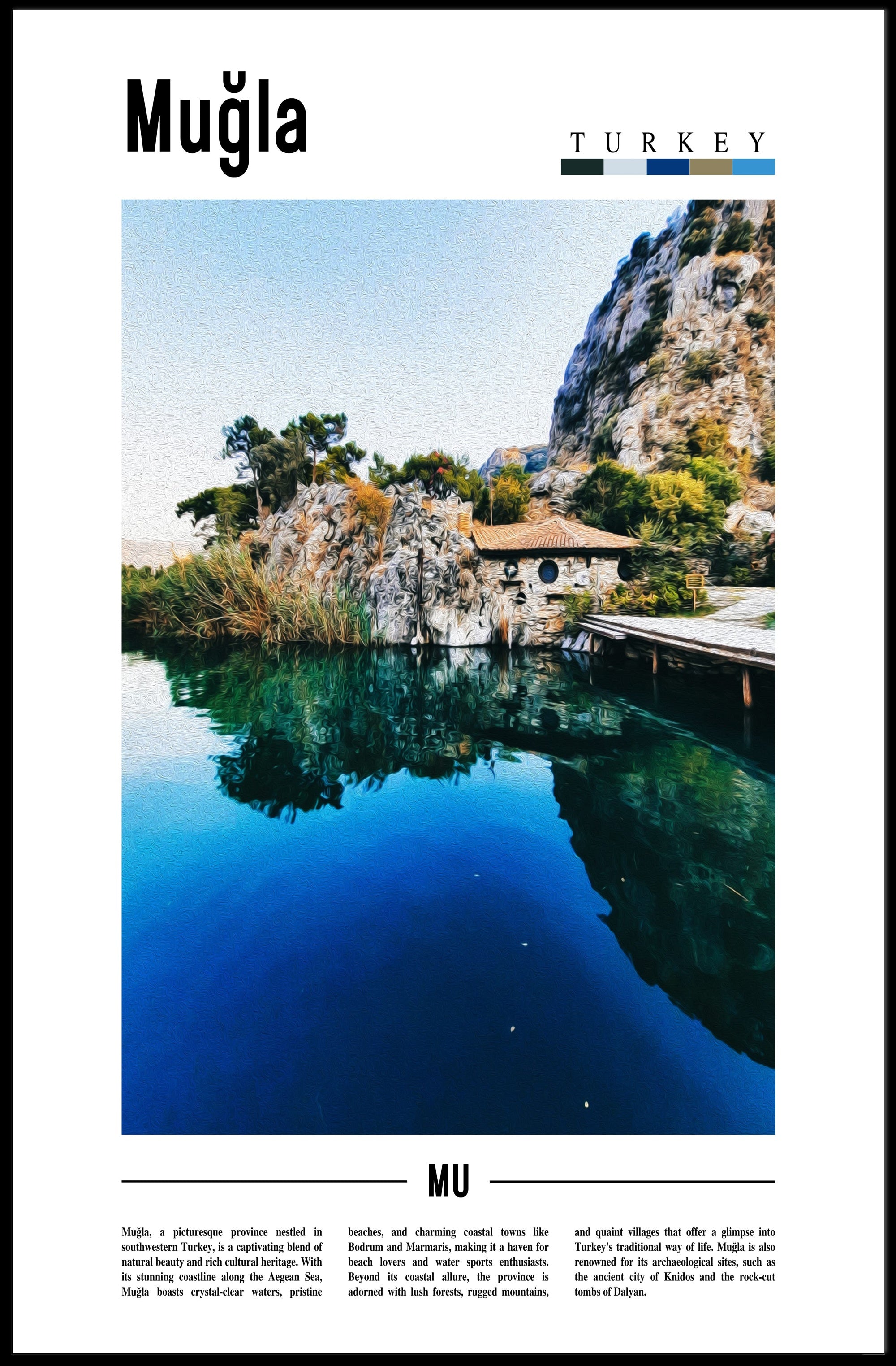 Muğla's Natural Beauty and Cultural Heritage Travel Poster PosterGoat