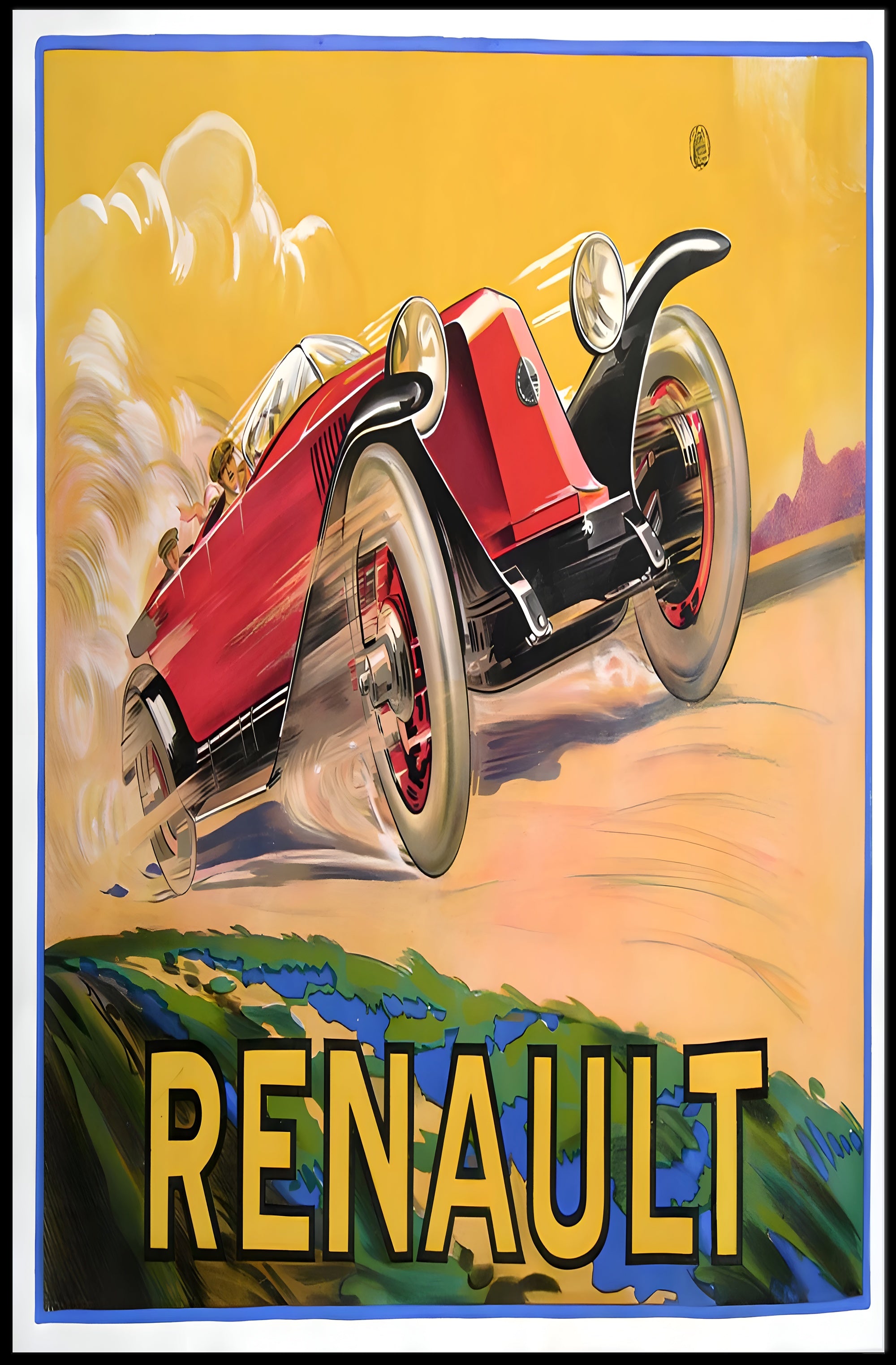 Vintage Renault Car Advertisement Poster
