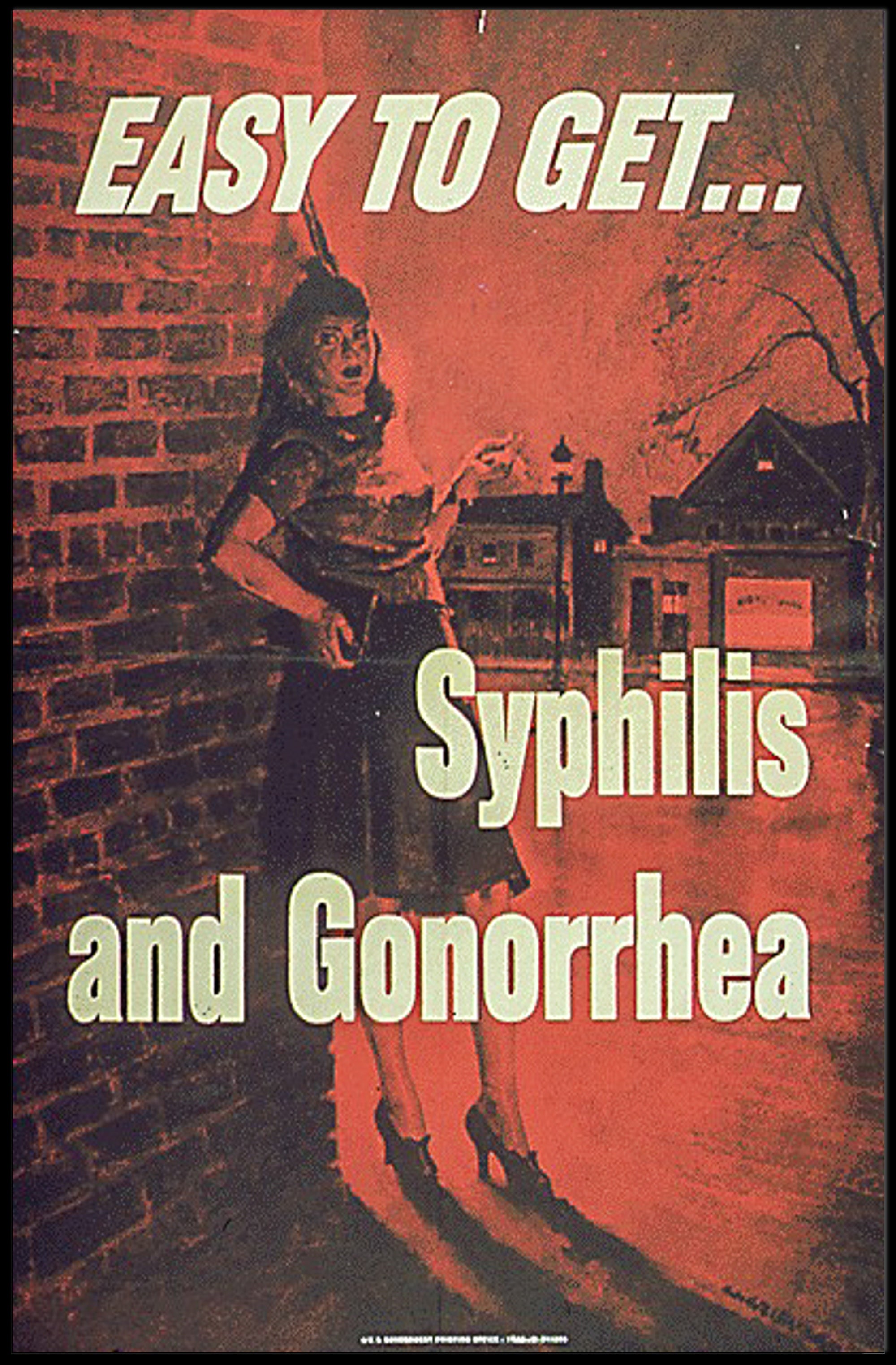 Syphilis and Gonorrhea Warning Mid-20th-Century Propaganda Poster PosterGoat
