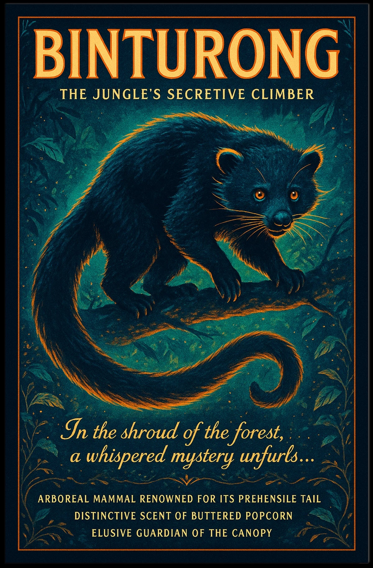 Binturong The Jungles Secretive Climber Poster