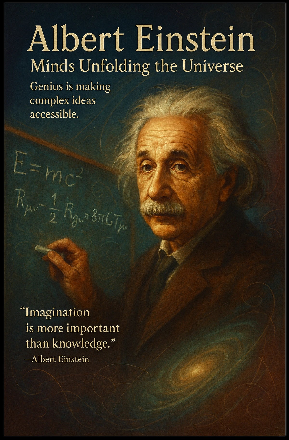 Albert Einstein Inspirational Science Poster Art Print