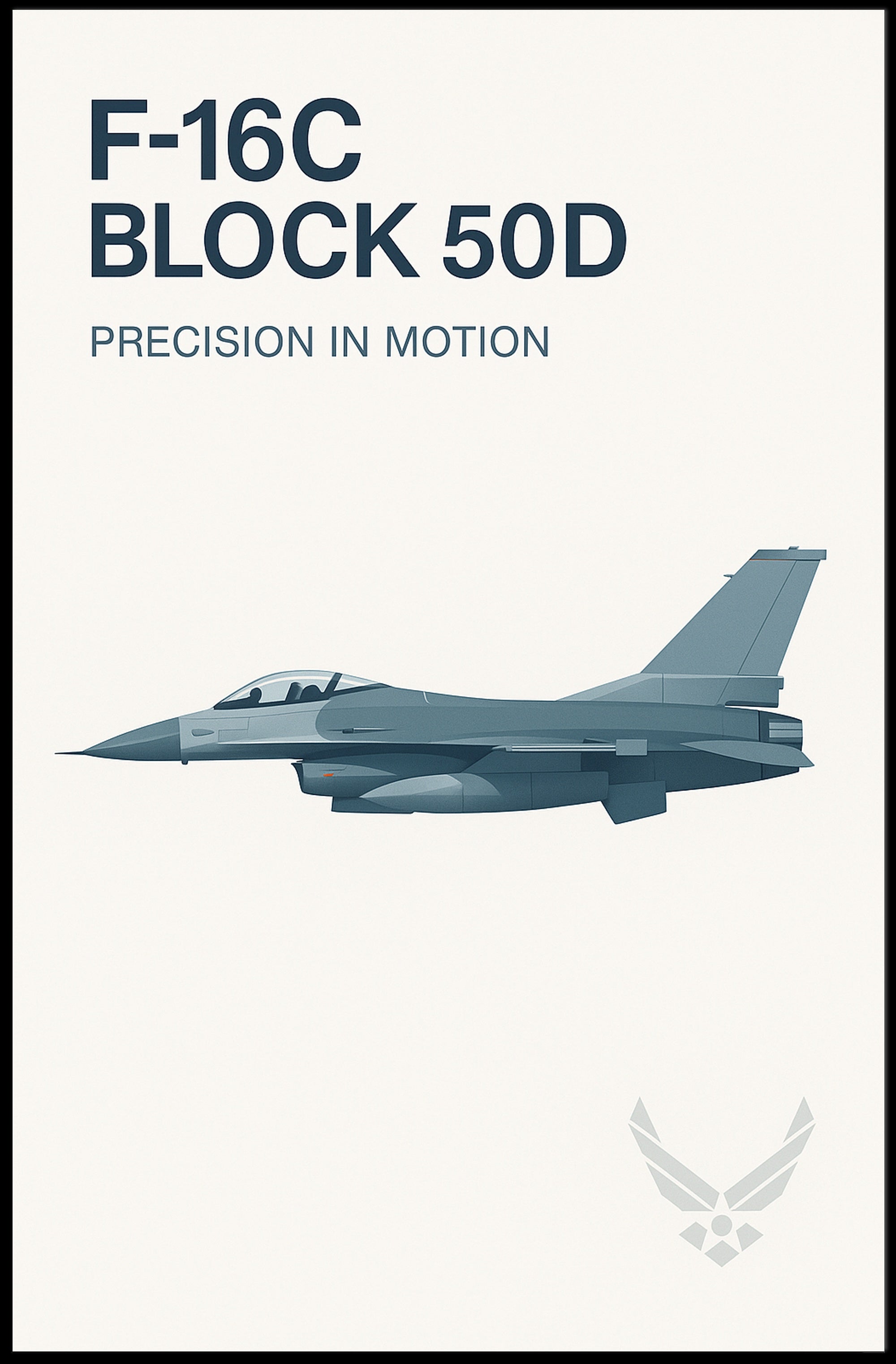 F-16C Precision Motion US Military Aviation Poster
