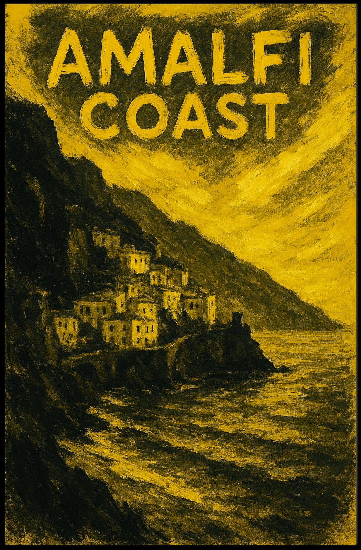 Amalfi Coast Poster Wall Art Coastal Decor Gallery Print